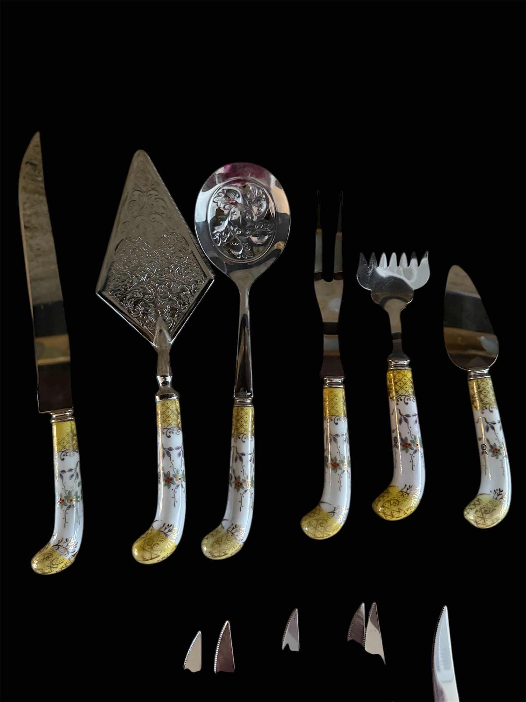 Photo 1 of 6-VINTAGE PORCELAIN SERVE WARE BY A.E. LEWIS MADE IN SHEFFIELD, ENGLAND