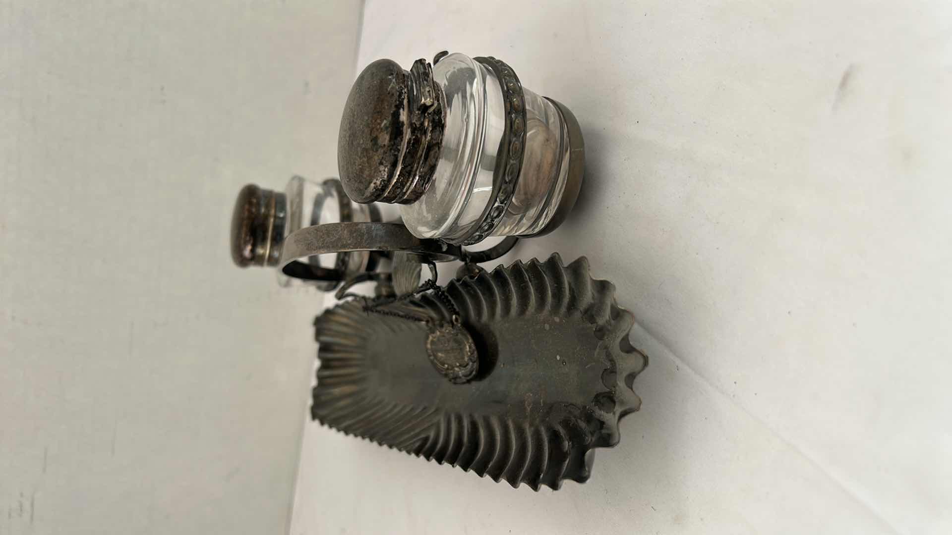 Photo 1 of ANTIQUE CONDIMENT SET W12” 