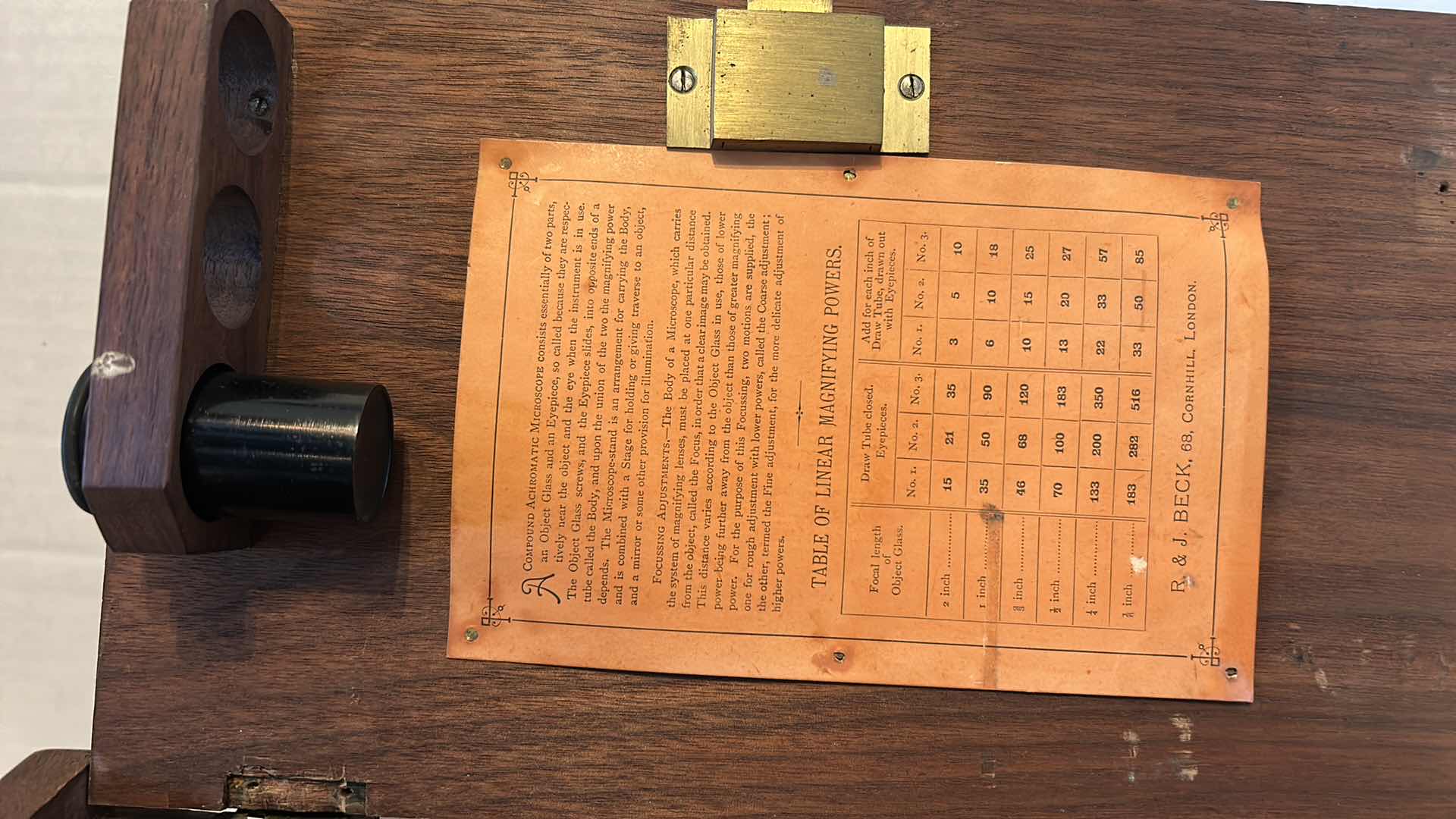 Photo 1 of ANTIQUE WOOD BOX FROM ENGLAND CIRCA 1900 MICROSCOPE CRATE W ONE LENS  H12.5”