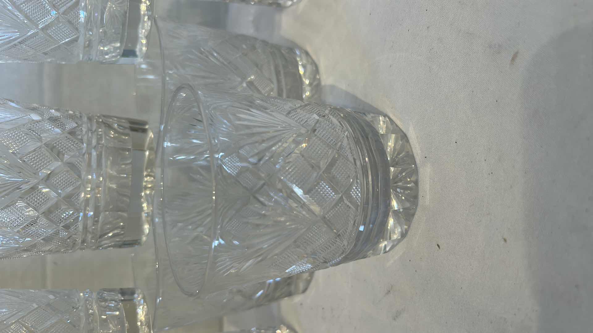Photo 5 of 8-VINTAGE CUT CRYSTAL WHISKEY GLASSES