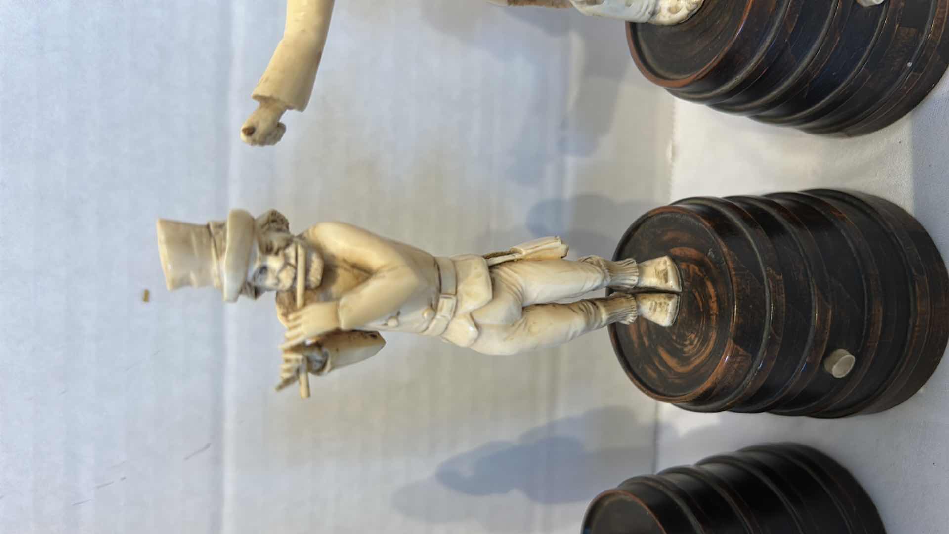 Photo 4 of 7 - ANTIQUE FINELY CARVED IVORY FIGURES OF MUSICIANS FROM GERMANY  (3 ARE BROKEN)  H6.5”