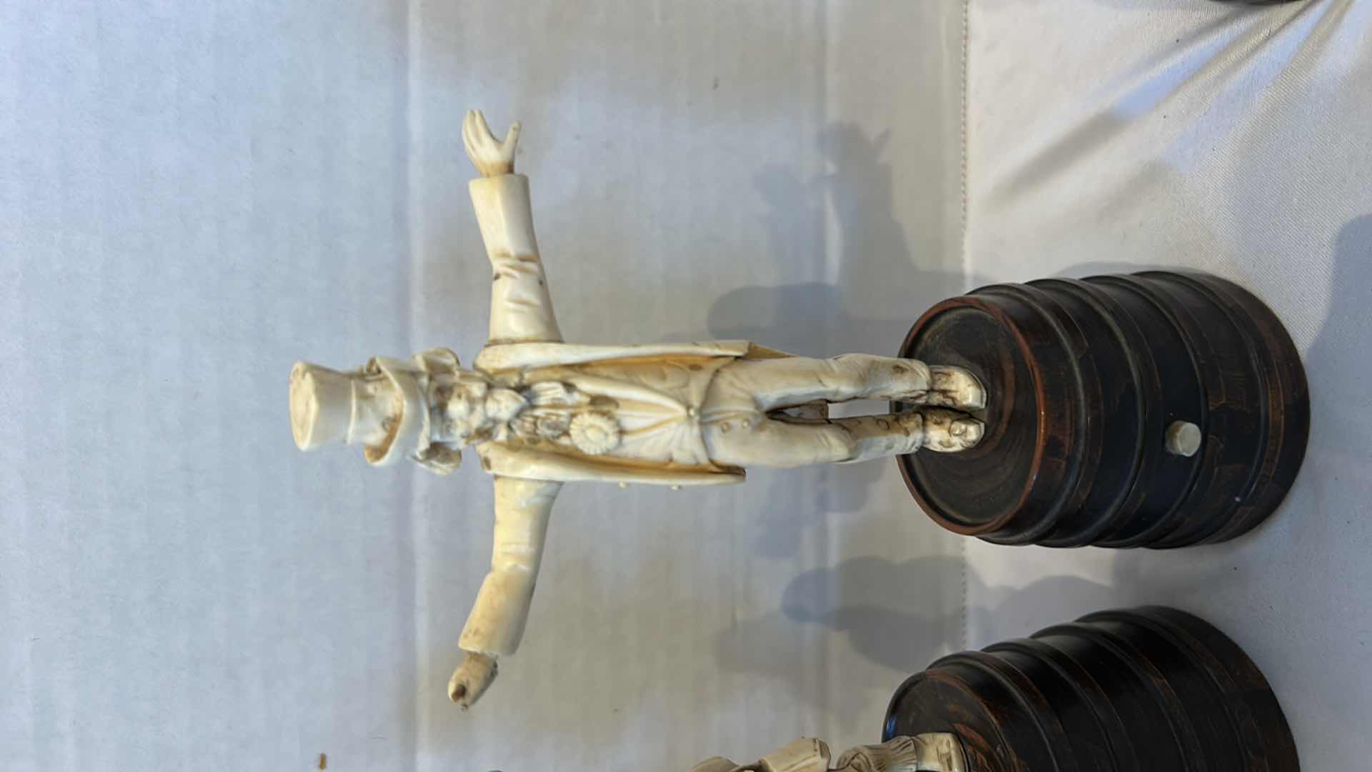 Photo 3 of 7 - ANTIQUE FINELY CARVED IVORY FIGURES OF MUSICIANS FROM GERMANY  (3 ARE BROKEN)  H6.5”