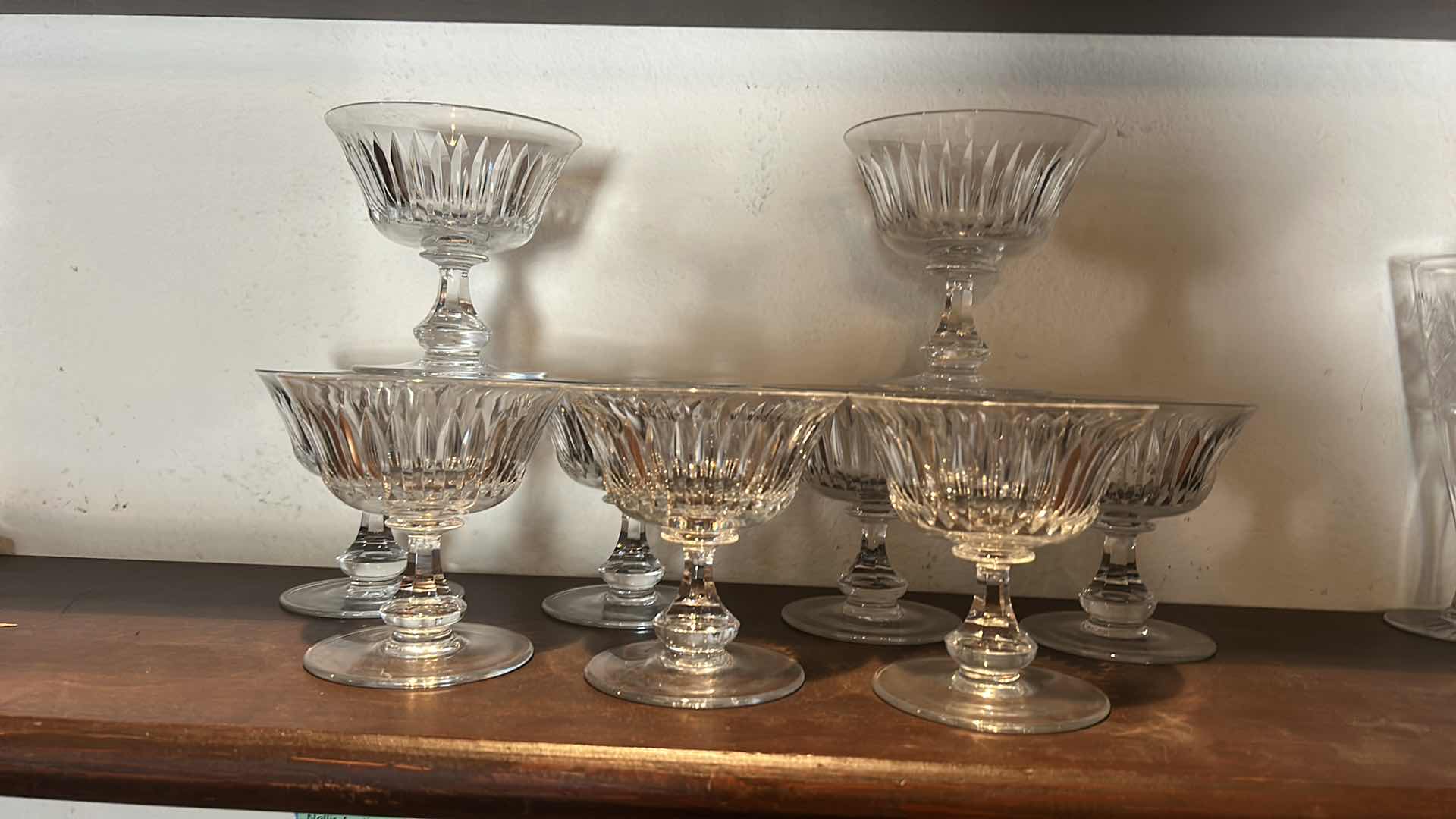 Photo 1 of 9 PCS- VINTAGE CUT CRYSTAL DESSERT GLASS