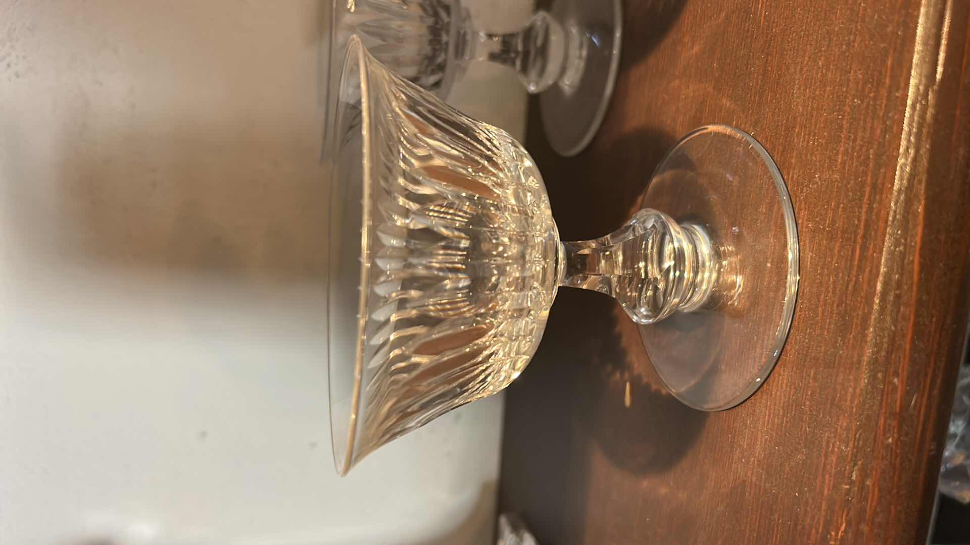 Photo 1 of 9 PCS- VINTAGE CUT CRYSTAL DESSERT GLASS