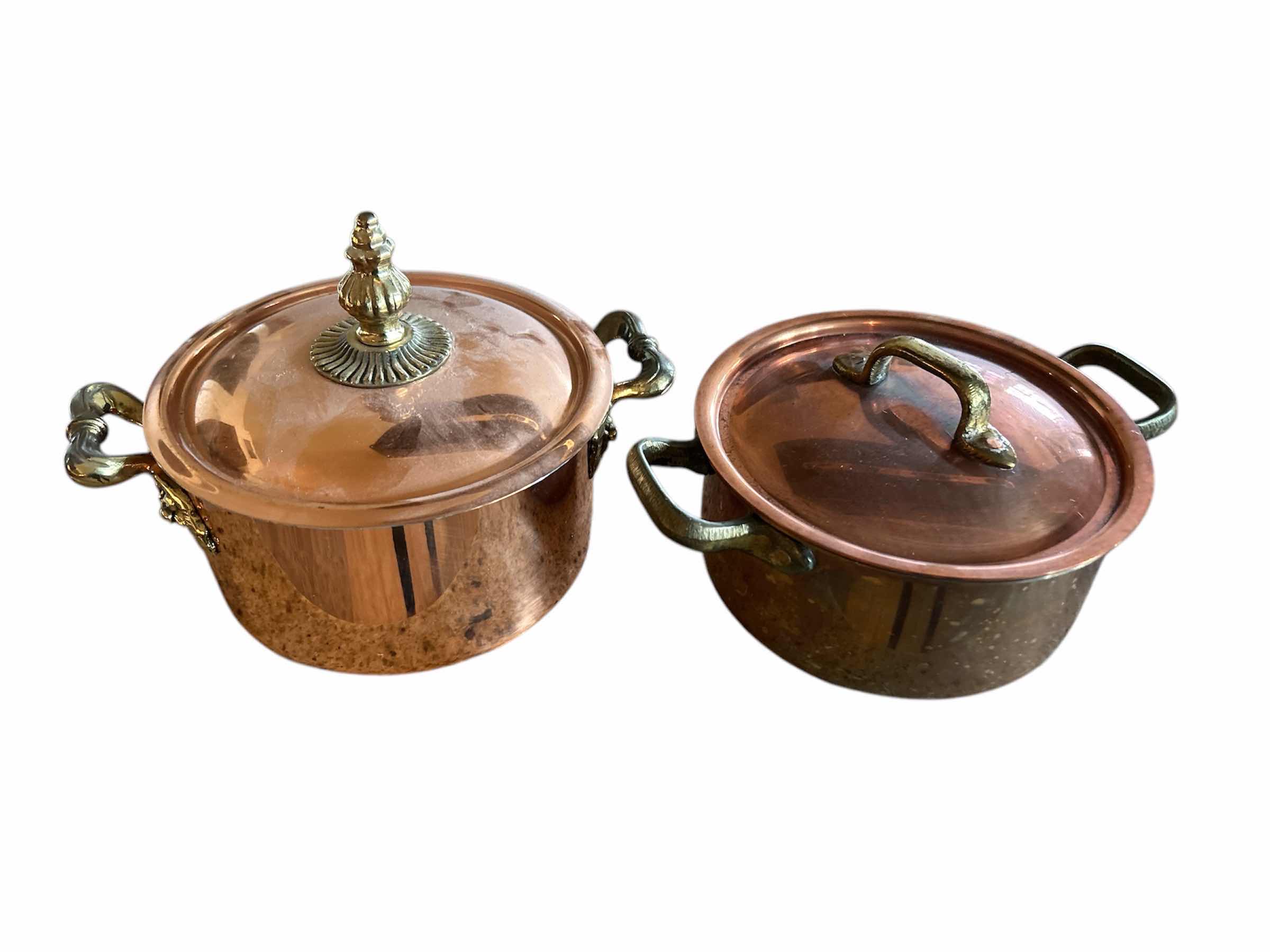 Photo 1 of 2 LIDDED COPPER POTS