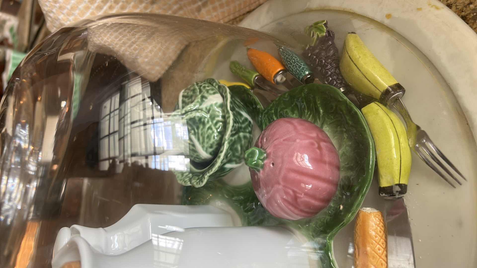 Photo 1 of ANTIQUE BELL SHAPED CRYSTAL CLOCHE WITH ACCESSORIES AND DECOR