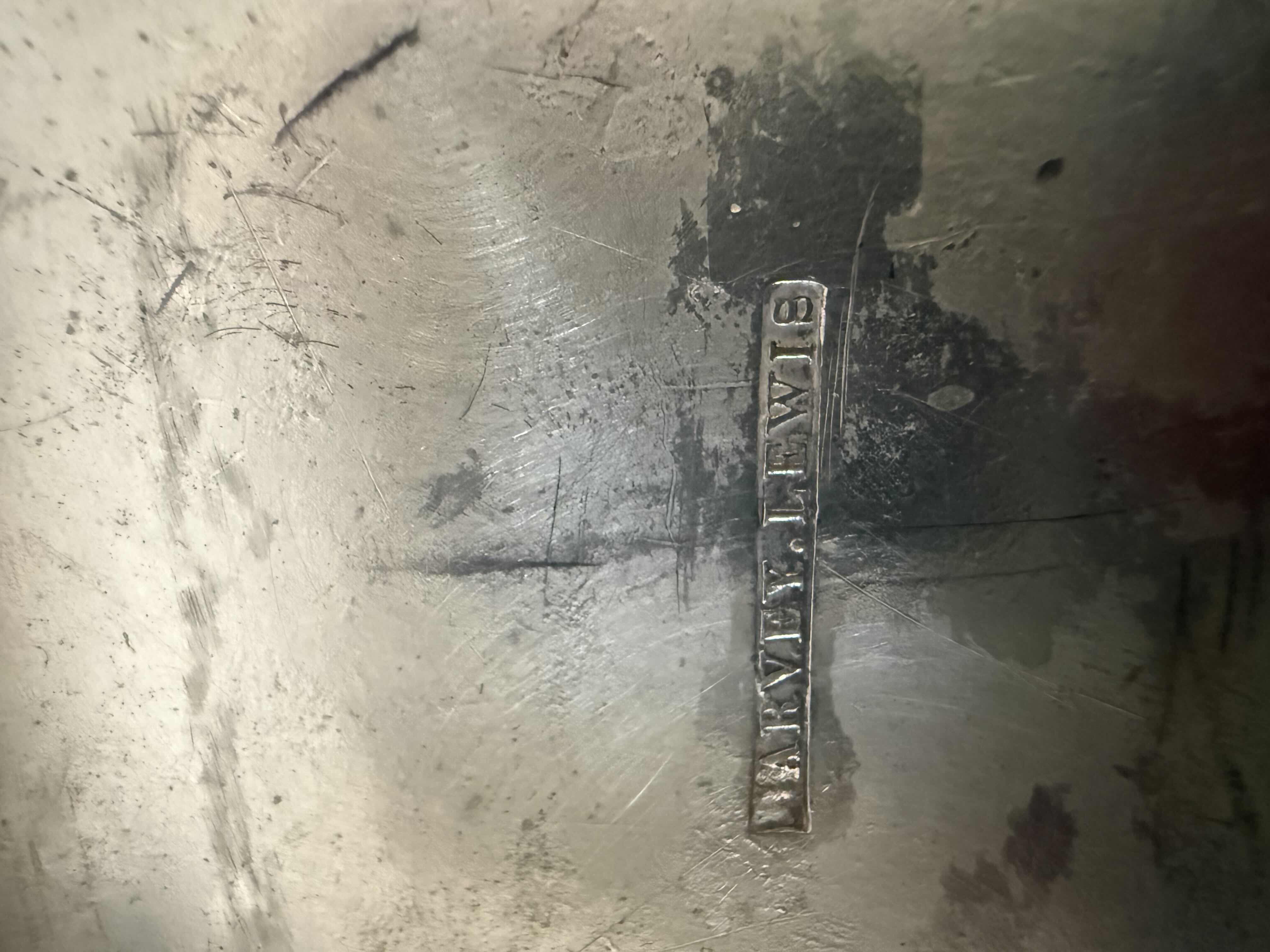 Photo 5 of ANTIQUE 1815 COIN SILVER LION FINIAL LID SUGAR BOWL W7” H8”-TOTAL WEIGHT 2.0lbs