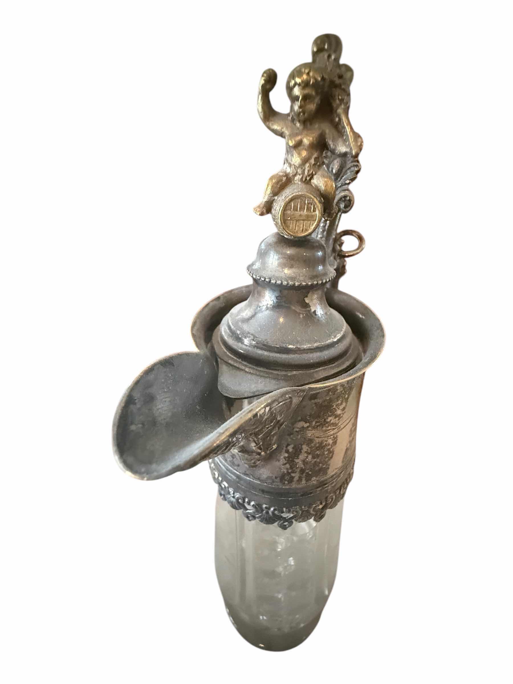 Photo 1 of ANTIQUE RARE 19th CENTURY SILVER PLATED CUT CRYSTAL CLARET JUG W7” H14”