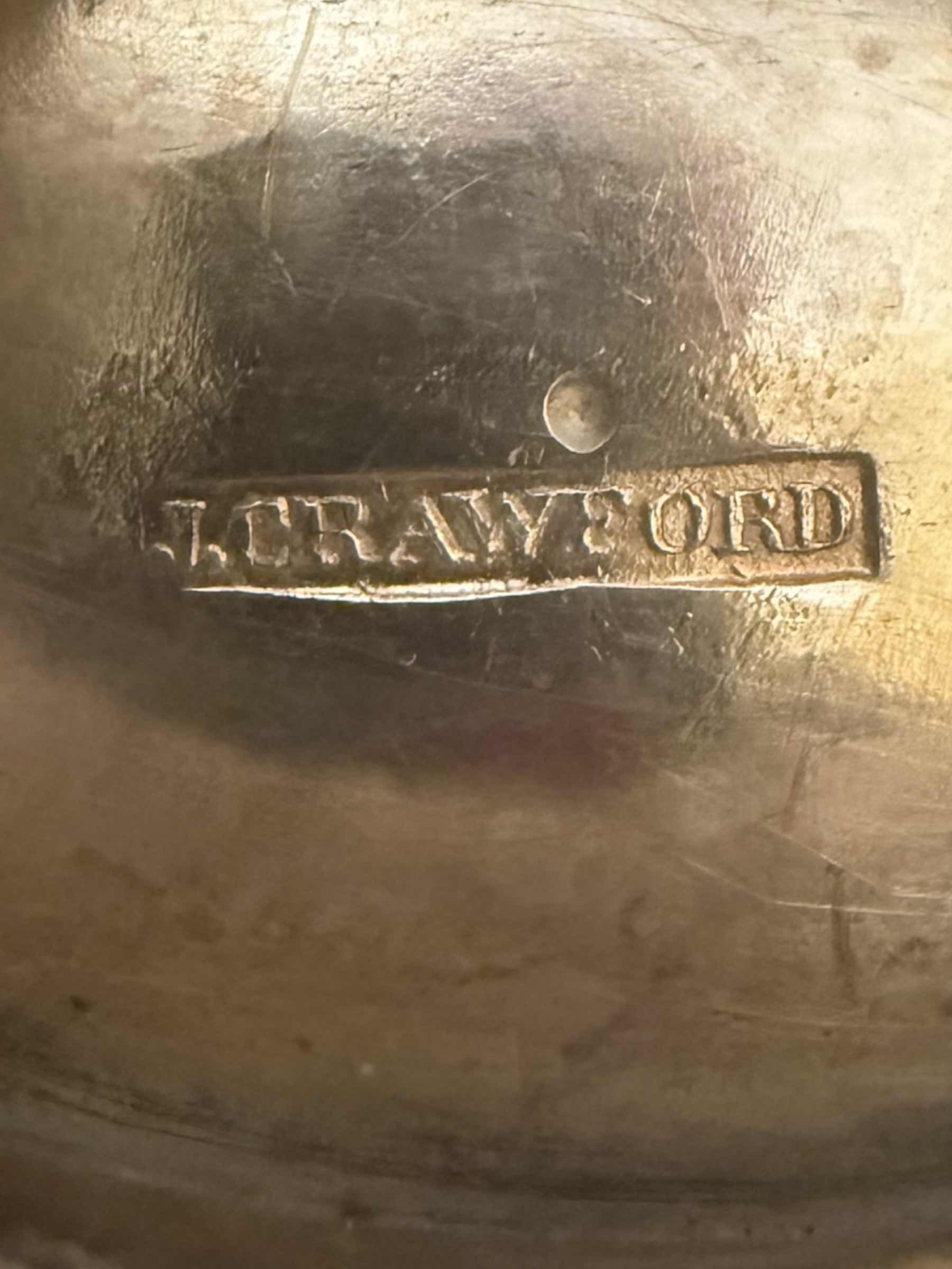 Photo 4 of ANTIQUE J.CRAWFORD COIN SILVER CREAMER JUG W8” H7”-TOTAL WEIGHT 1.0 lbs