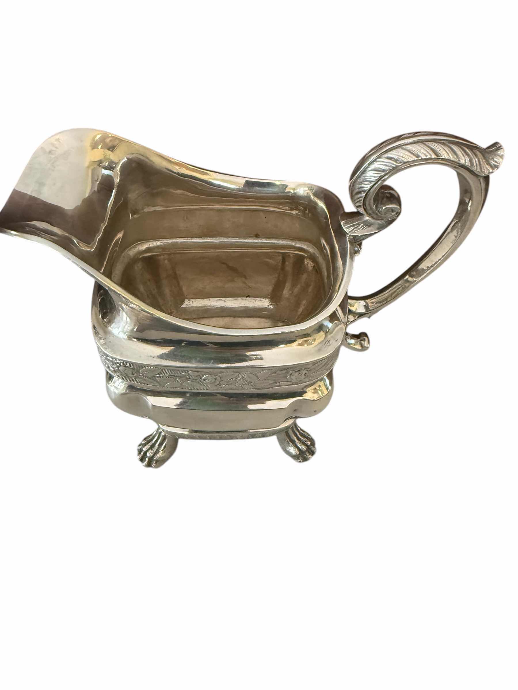 Photo 1 of ANTIQUE HARVEY LEWIS 1863 COIN SILVER CREAMER JUG W6” H6.5”-TOTAL WEIGHT 0.9lbs