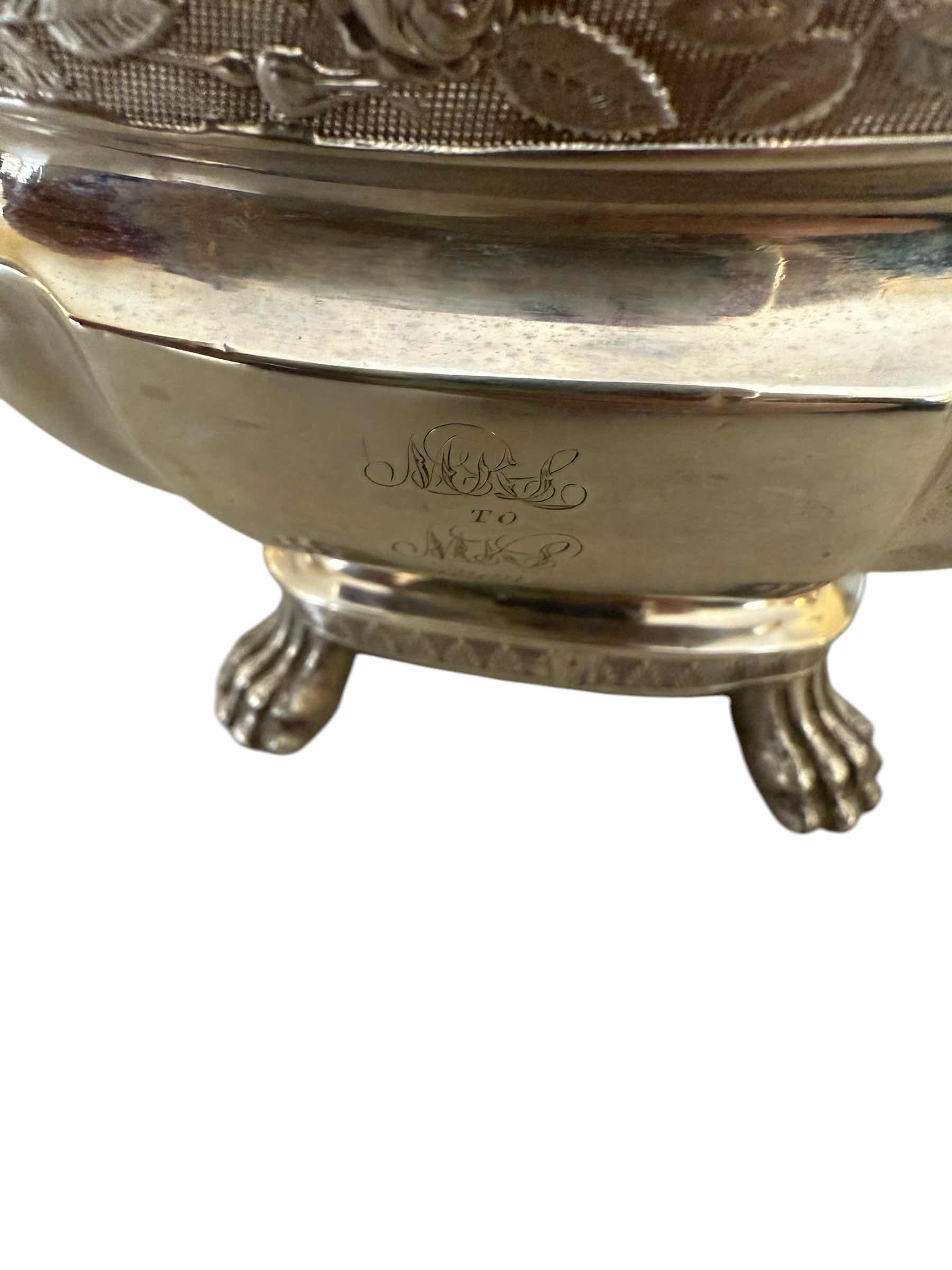 Photo 1 of ANTIQUE HARVEY LEWIS 1863 COIN SILVER CREAMER JUG W6” H6.5”-TOTAL WEIGHT 0.9lbs