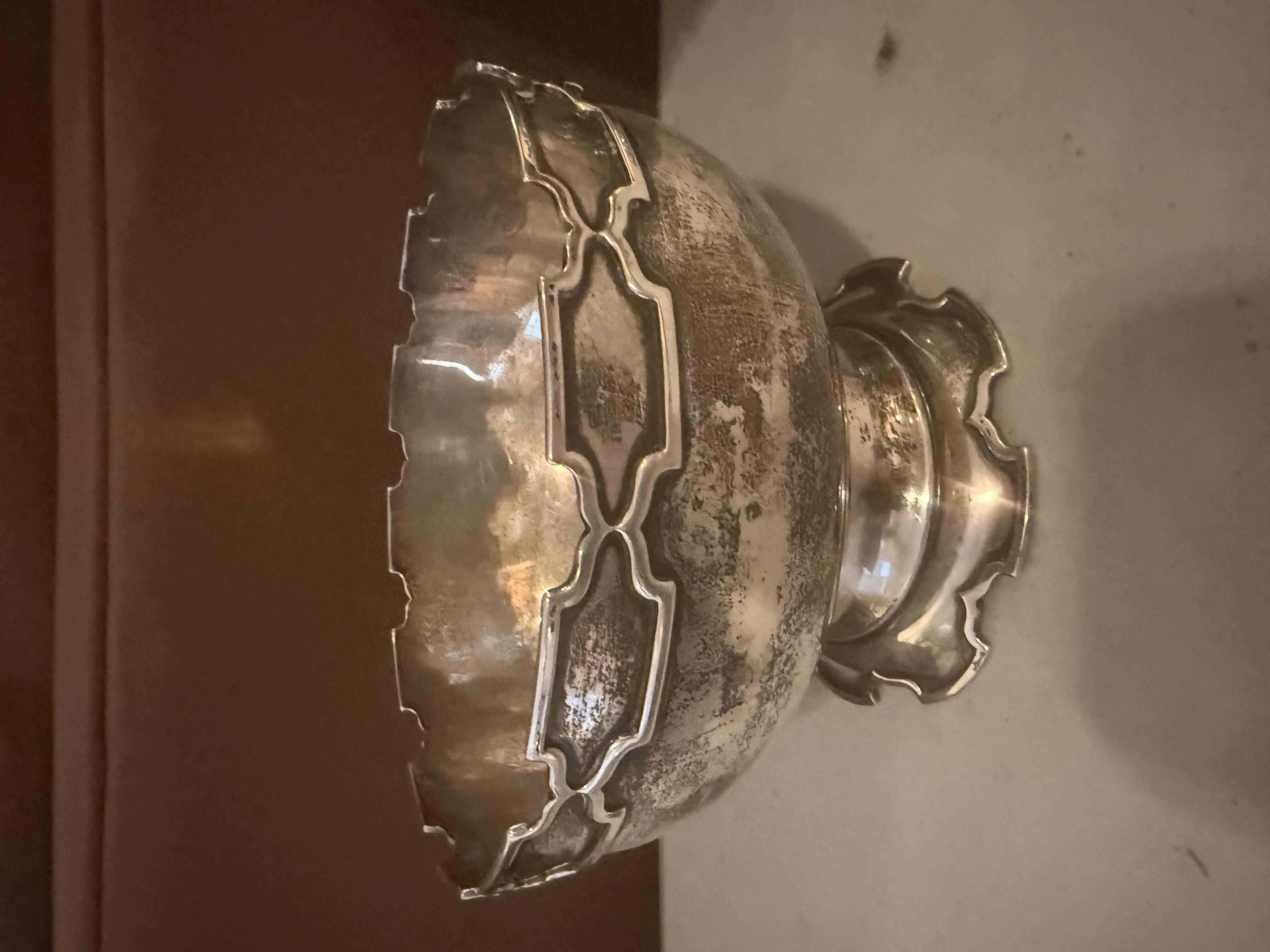 Photo 2 of 1917 ANTIQUE MAPPIN & WEBB SILVER-PLATED ENGRAVED BOWL W7” H 5”