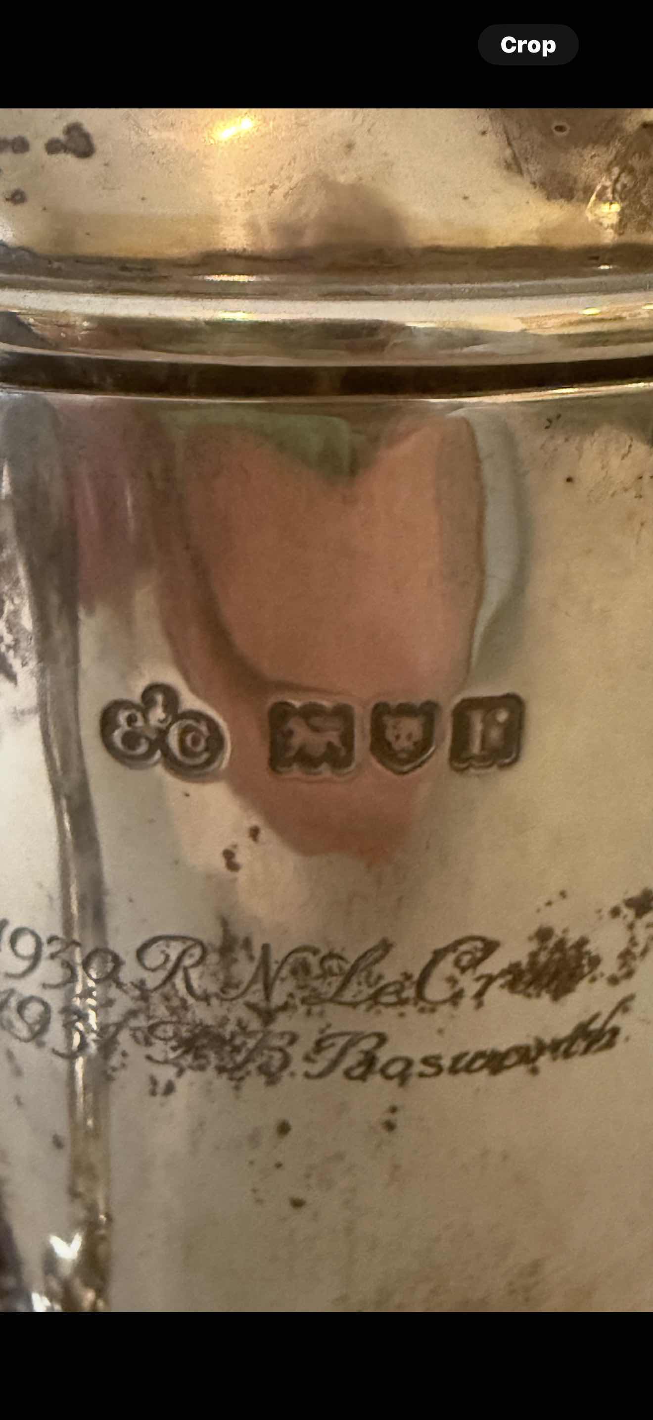 Photo 1 of ANTIQUE 1916 COIN SILVER “THE AMBASSADOR CUP” LIDDED W ENGRAVING W9” H9” 2.8 lbs