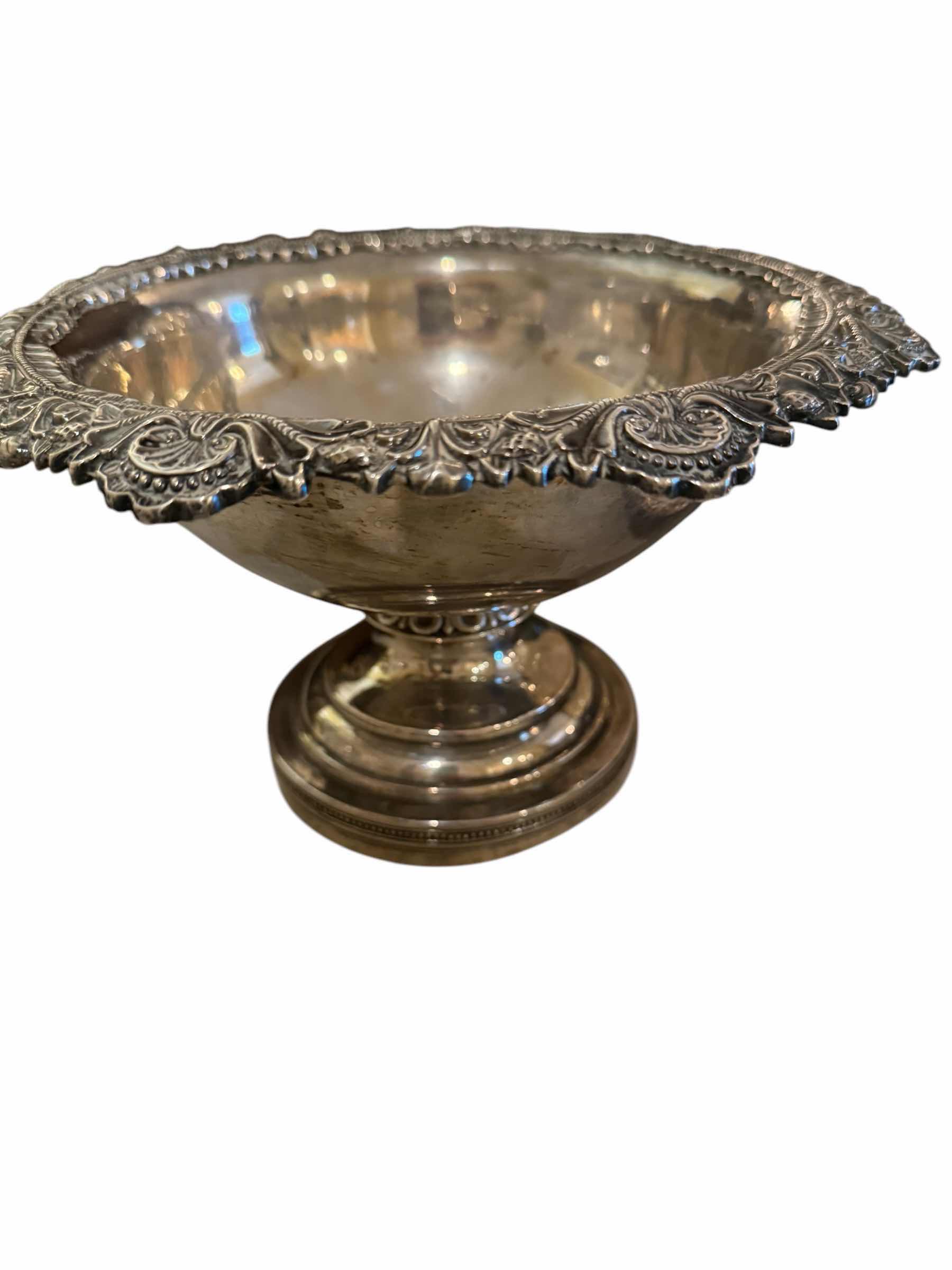 Photo 1 of 3-ANTIQUE COIN SILVER SERVE WARE (PLATTERS & BOWL)