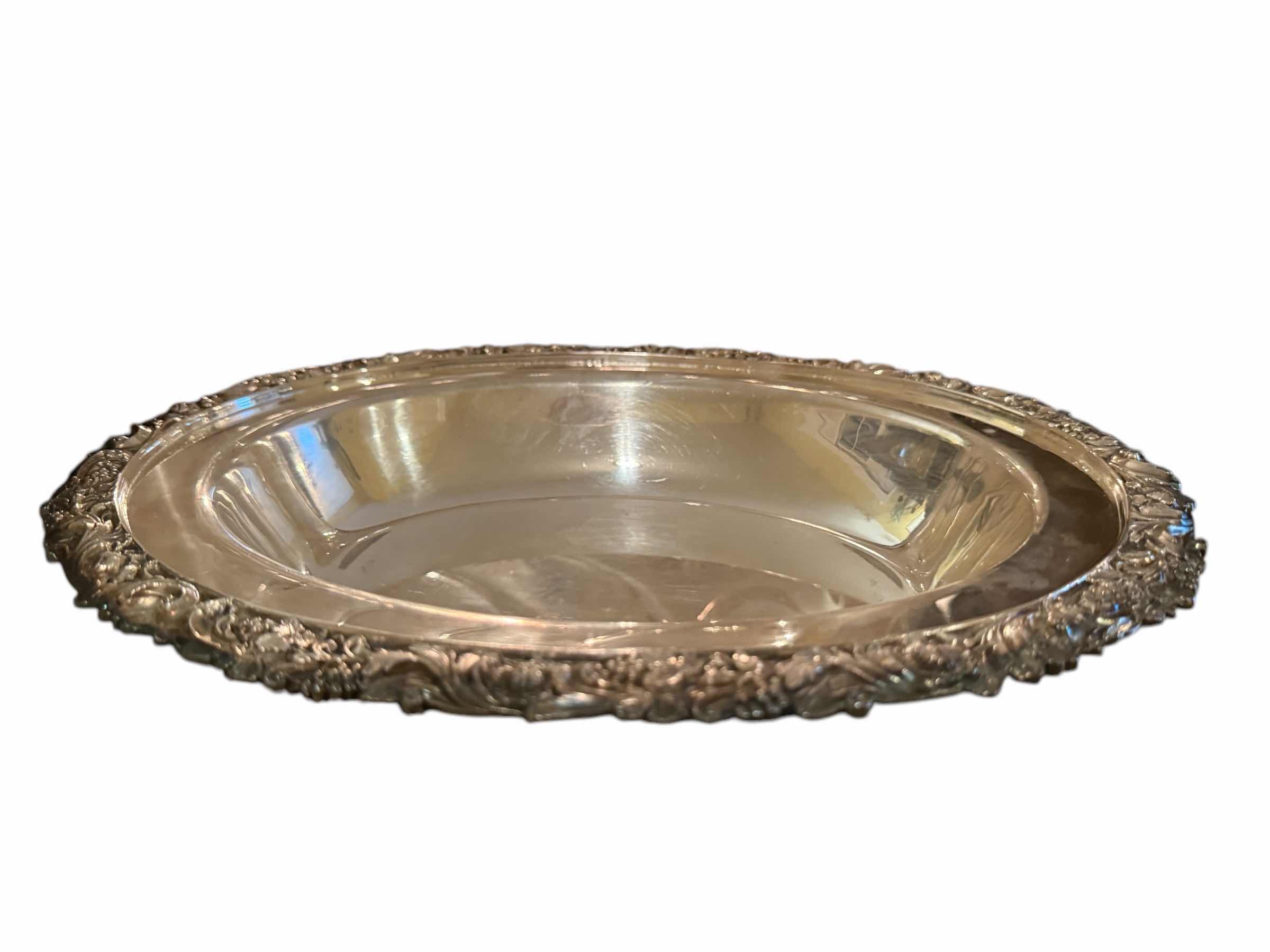 Photo 1 of 3-ANTIQUE COIN SILVER SERVE WARE (PLATTERS & BOWL)