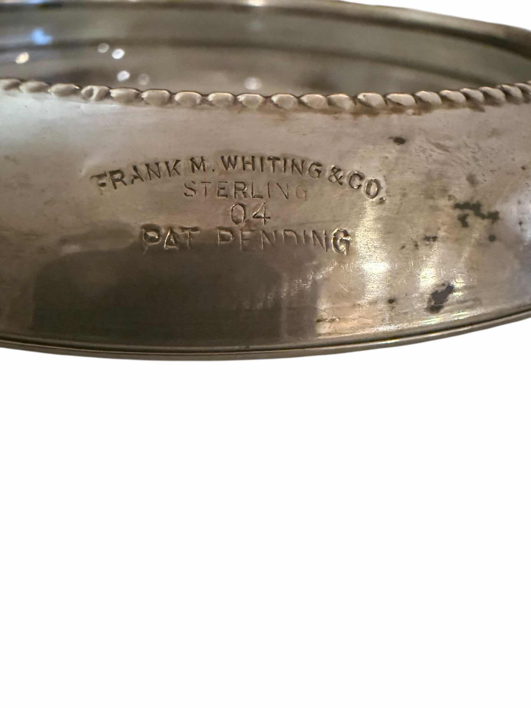 Photo 1 of 4-FRANK M WHITING & CO STERLING SILVER W GLASS TRINKET DISHES 4”D