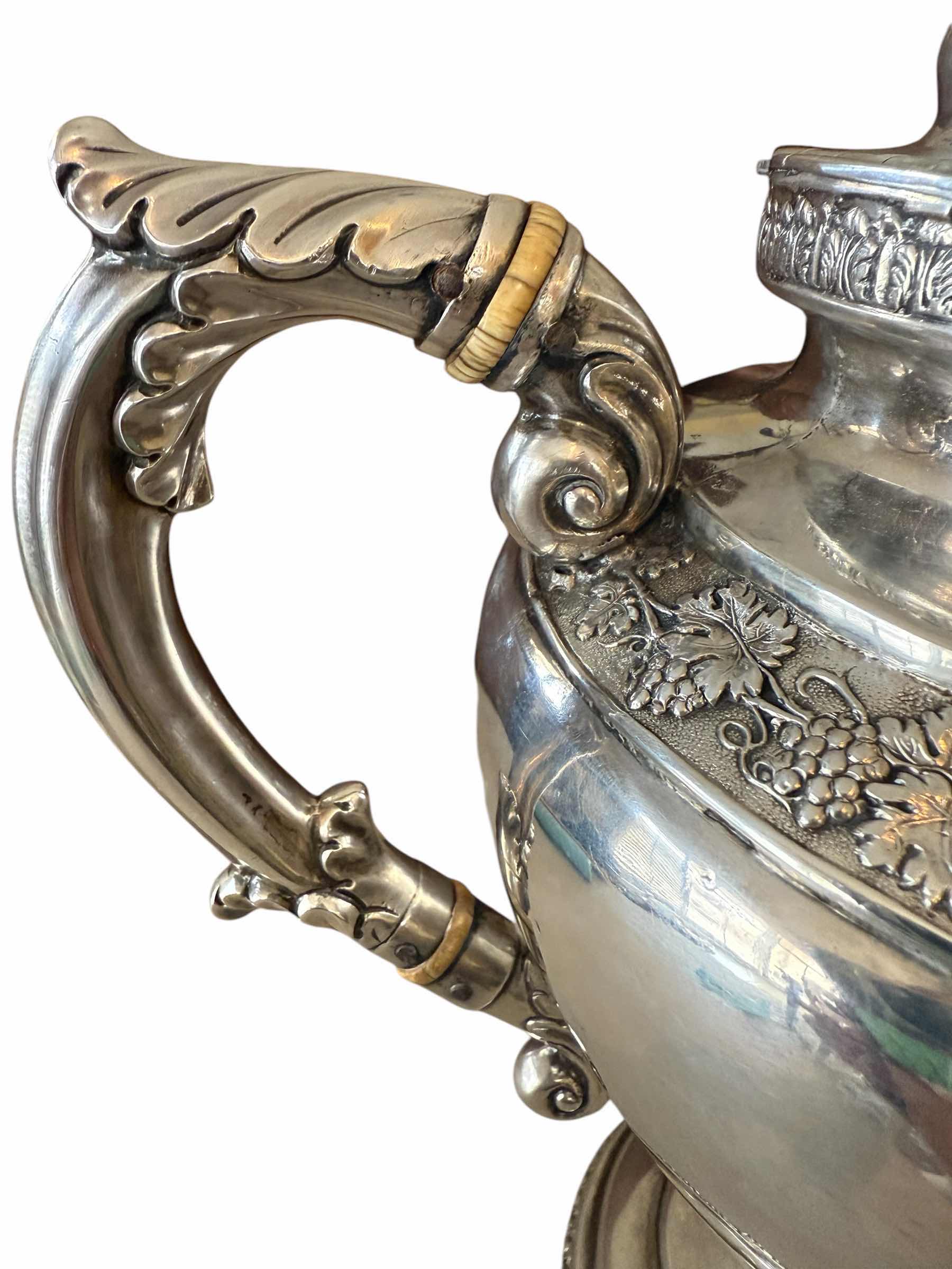 Photo 1 of ANTIQUE RARE 1800'S  P THOMSON COIN SILVER TEAPOT W BIRD OPEN MOUTH SPOUT