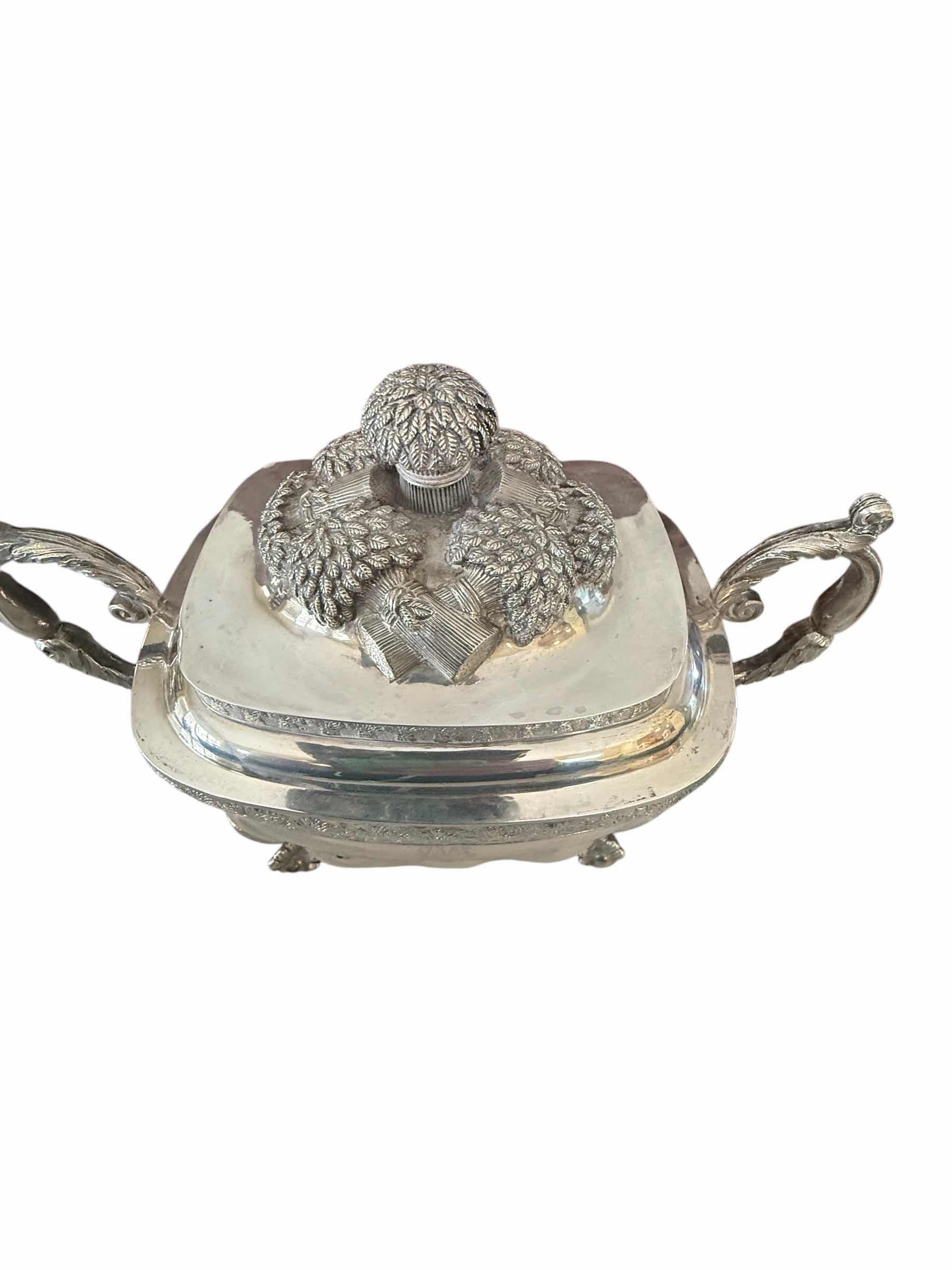 Photo 1 of ANTIQUE 19th CENTURY COIN SILVER VICTORIAN SOUP TUREEN-TOTAL WEIGHT 1.5lbs  W 10” H7”