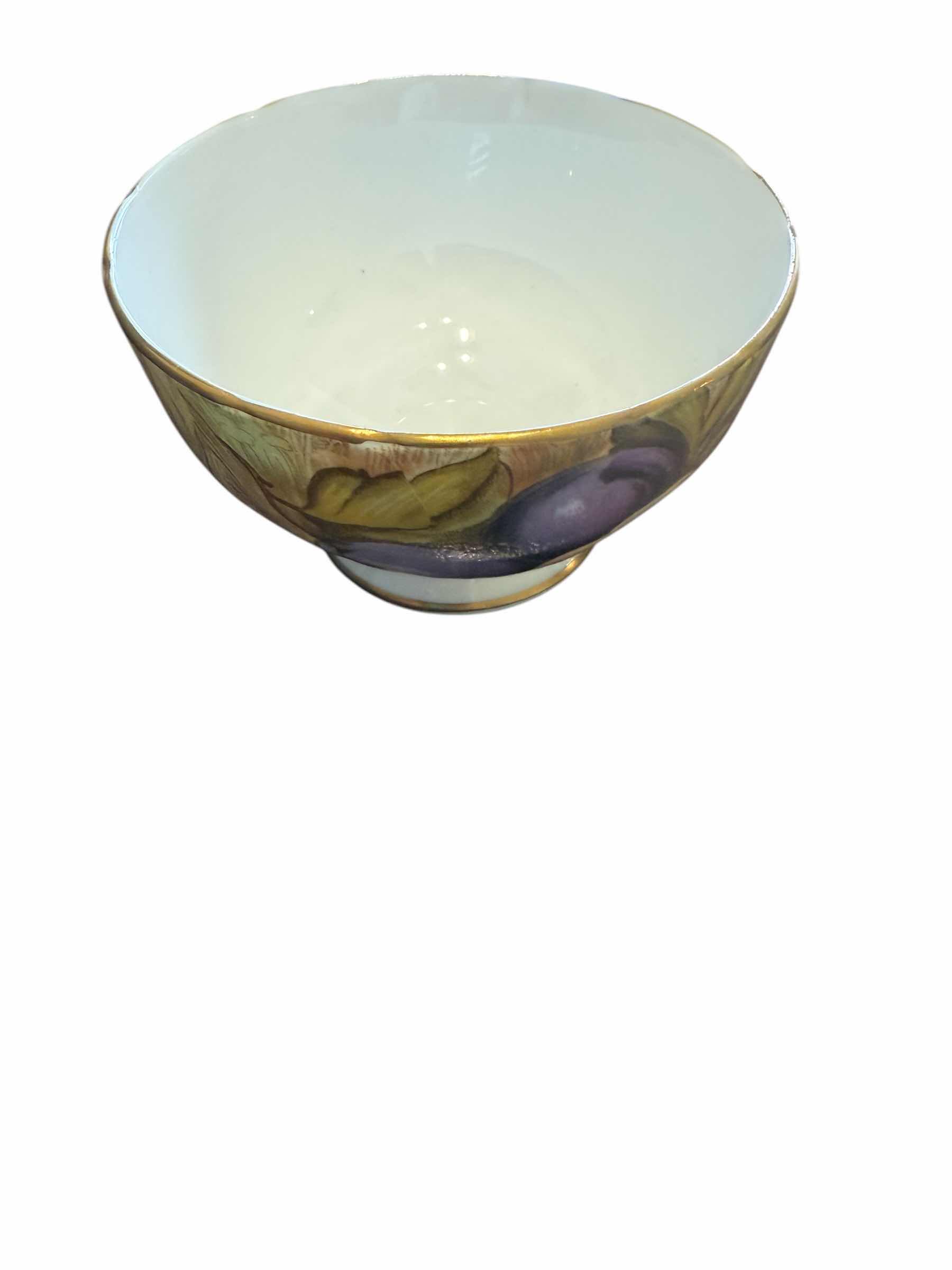 Photo 1 of 4 PCS-ANSLEY ENGLAND BONE CHINA ORCHARD FRUITS 132 S SIGNED CREAMER & SUGAR  SET (SUGAR BOWL H4.5”)