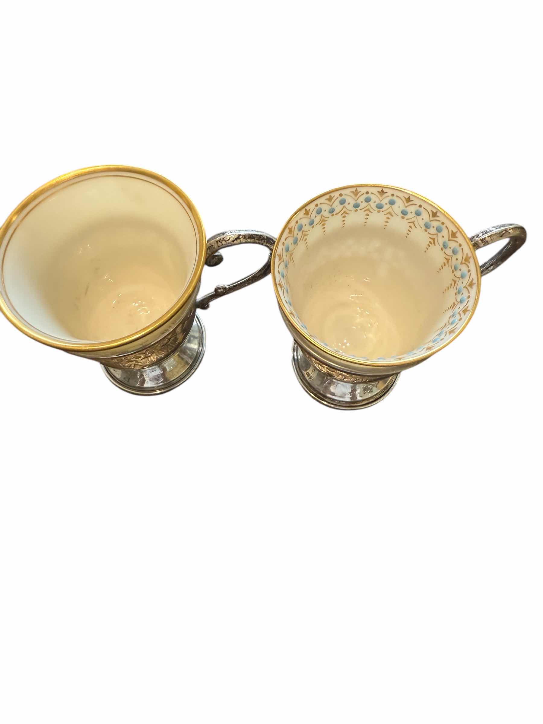 Photo 2 of 2-STERLING SILVER W LENOX INSERT DEMI / DEMITASSE CUP 