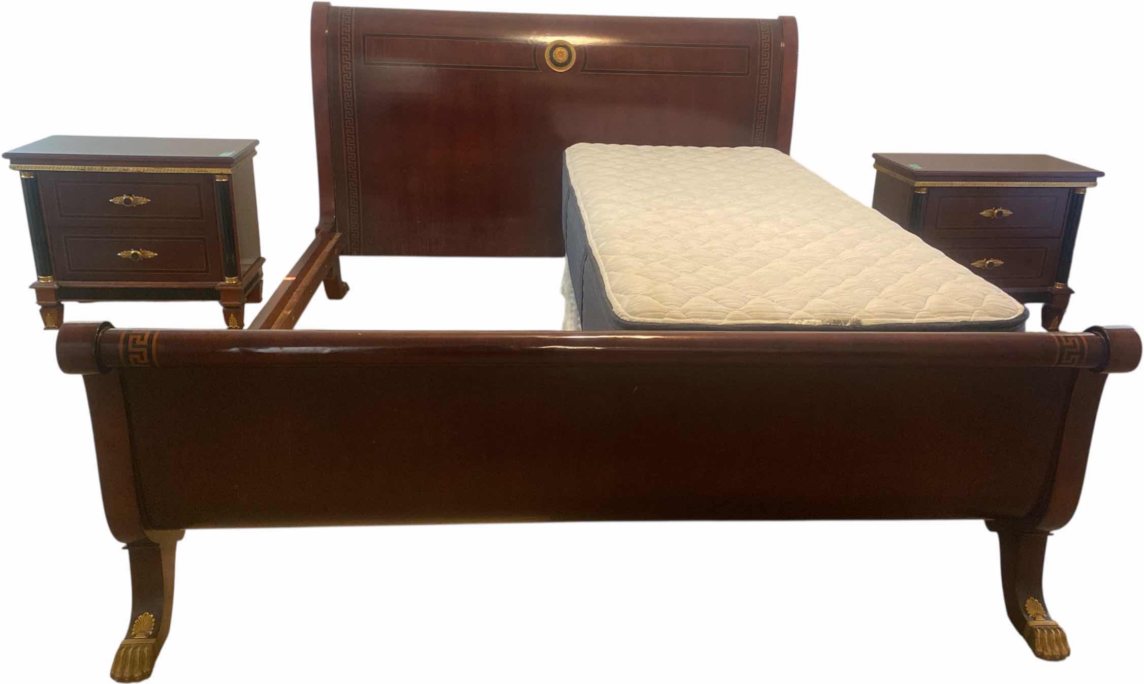 Photo 1 of VERSACE-STYLE SOLID WOOD KING SIZE SLEIGH BED FRAME 78“ X 99“ (NIGHT STANDS & MATTRESS SOLD SEPARATELY)