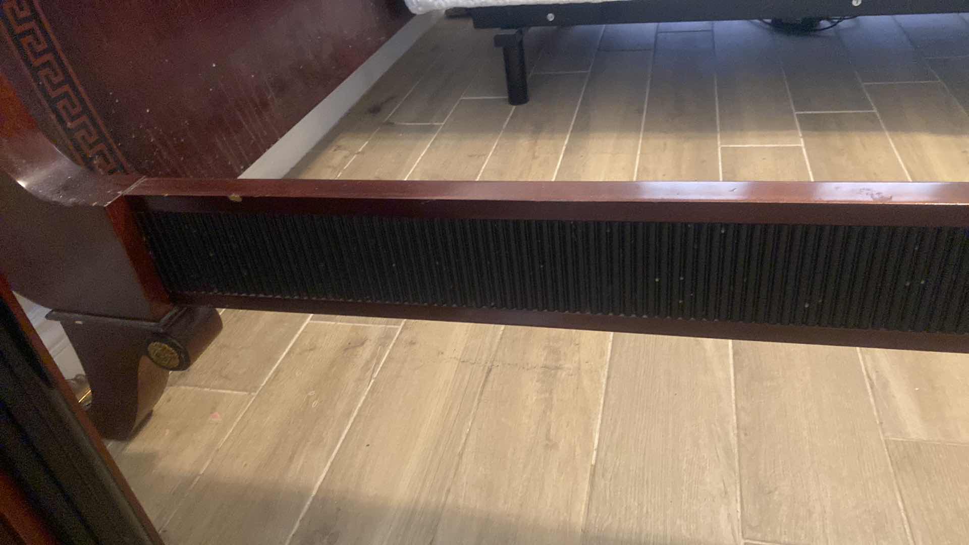 Photo 1 of VERSACE-STYLE SOLID WOOD KING SIZE SLEIGH BED FRAME 78“ X 99“ (NIGHT STANDS & MATTRESS SOLD SEPARATELY)