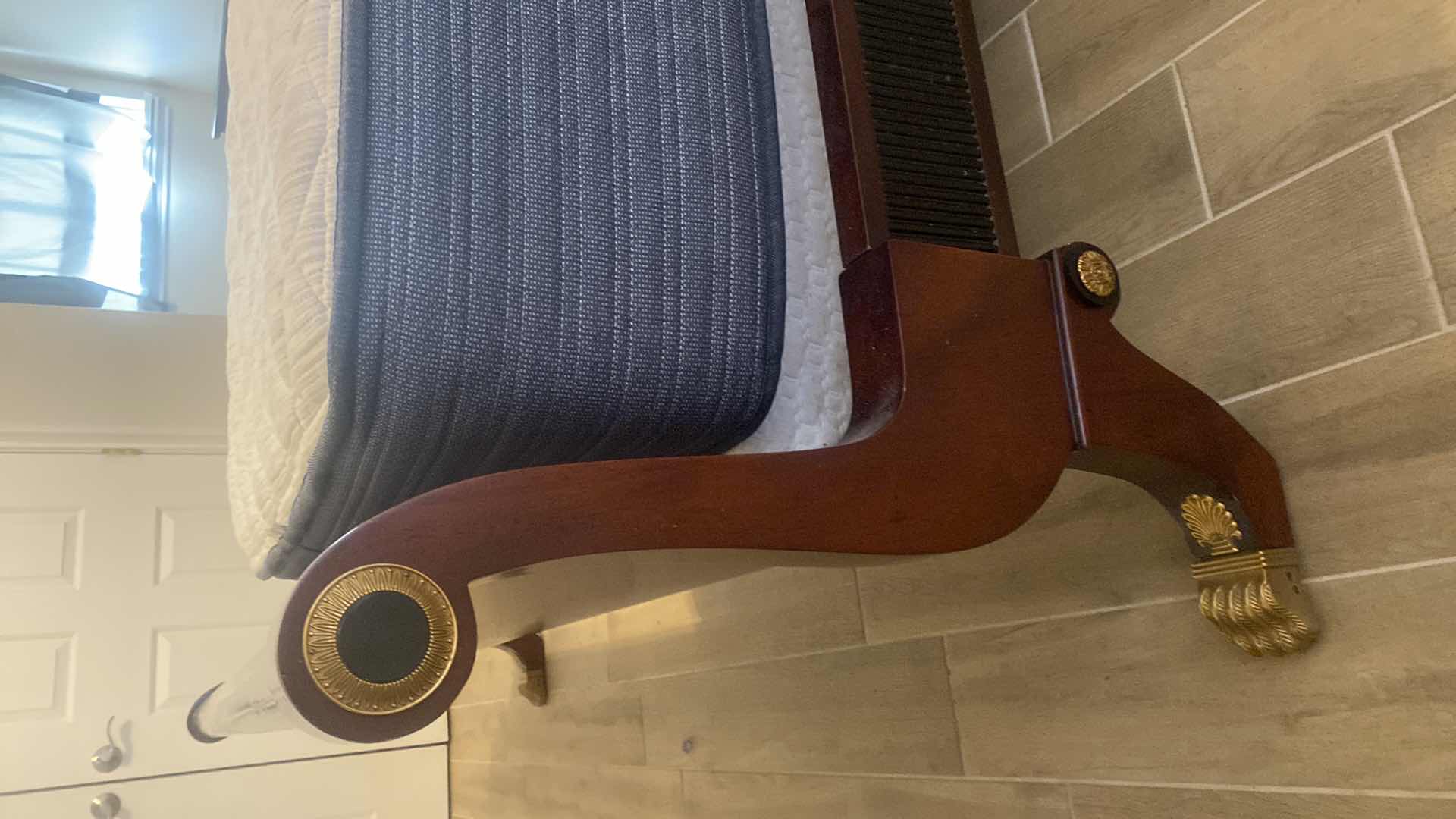 Photo 1 of VERSACE-STYLE SOLID WOOD KING SIZE SLEIGH BED FRAME 78“ X 99“ (NIGHT STANDS & MATTRESS SOLD SEPARATELY)