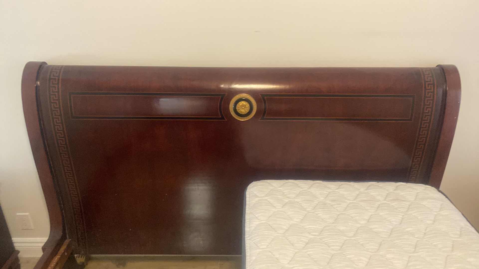 Photo 1 of VERSACE-STYLE SOLID WOOD KING SIZE SLEIGH BED FRAME 78“ X 99“ (NIGHT STANDS & MATTRESS SOLD SEPARATELY)
