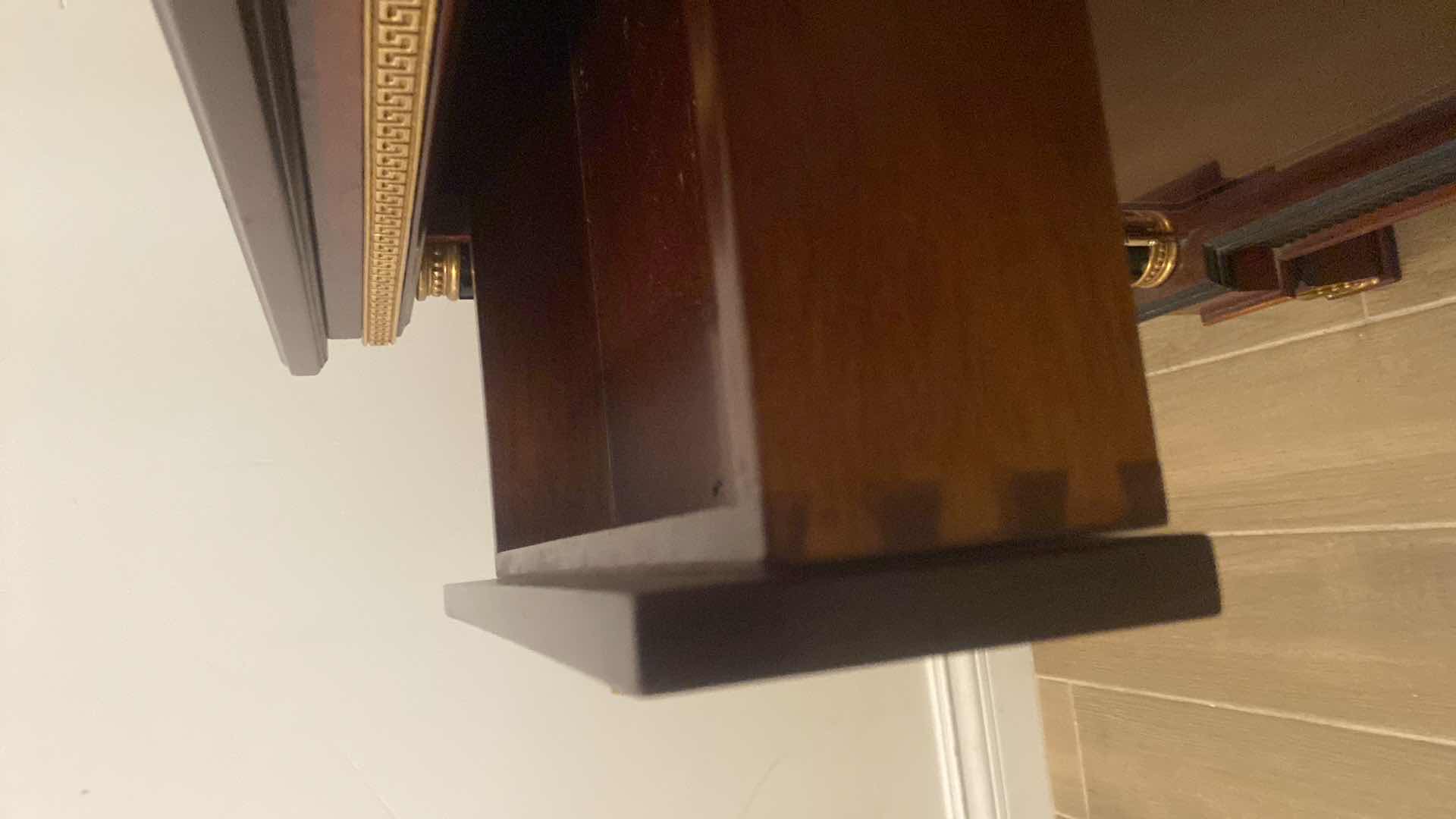 Photo 1 of VERSACE-STYLE SOLID WOOD W GOLD & BLACK TRIMMINGS VANITY W BENCH & BEVELED MIRROR