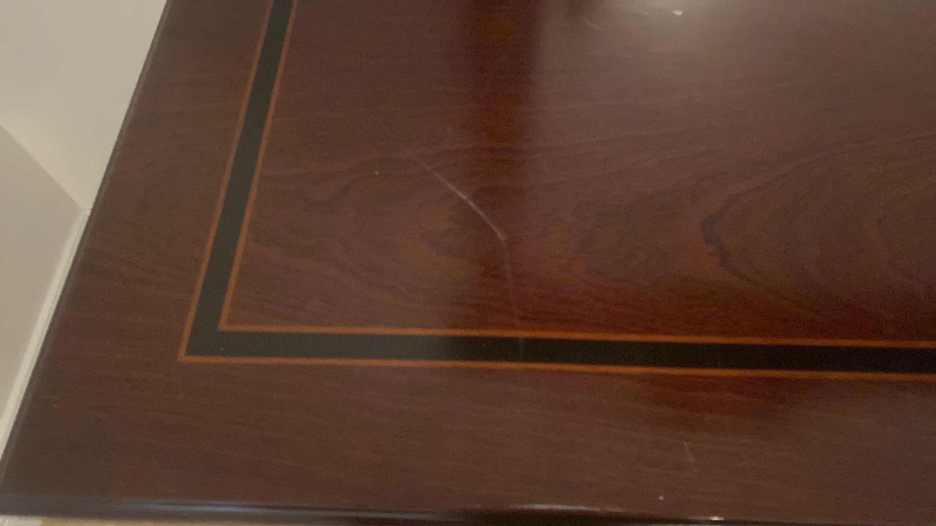 Photo 1 of VERSACE-STYLE SOLID WOOD W GOLD & BLACK TRIMMINGS VANITY W BENCH & BEVELED MIRROR