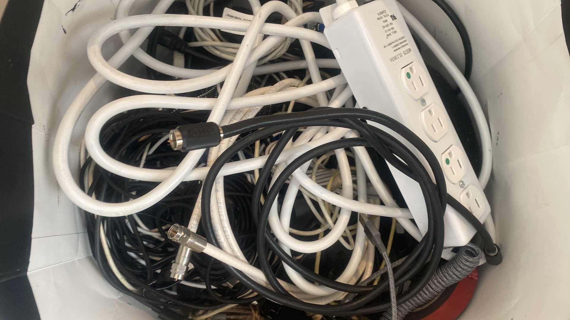 Photo 1 of BAG OF ELECTRONICS WIRES & CORDS