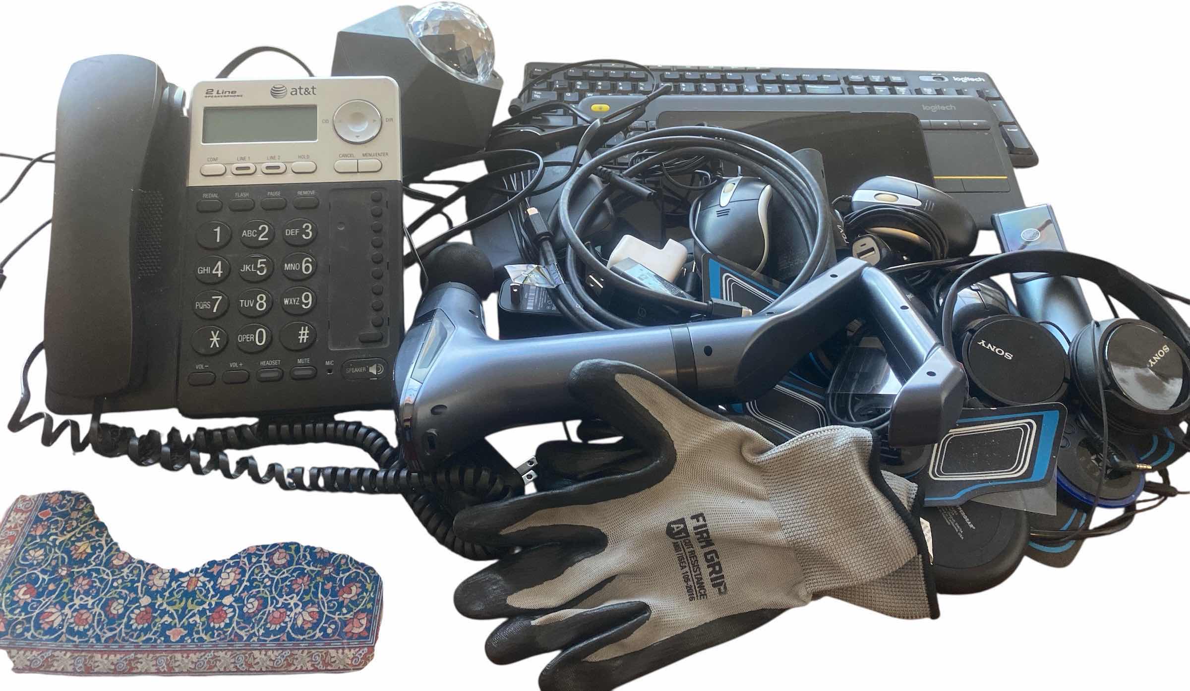 Photo 1 of ELECTRONICS - PHONE, HEAD PHONES KEYBOARDS & MICE