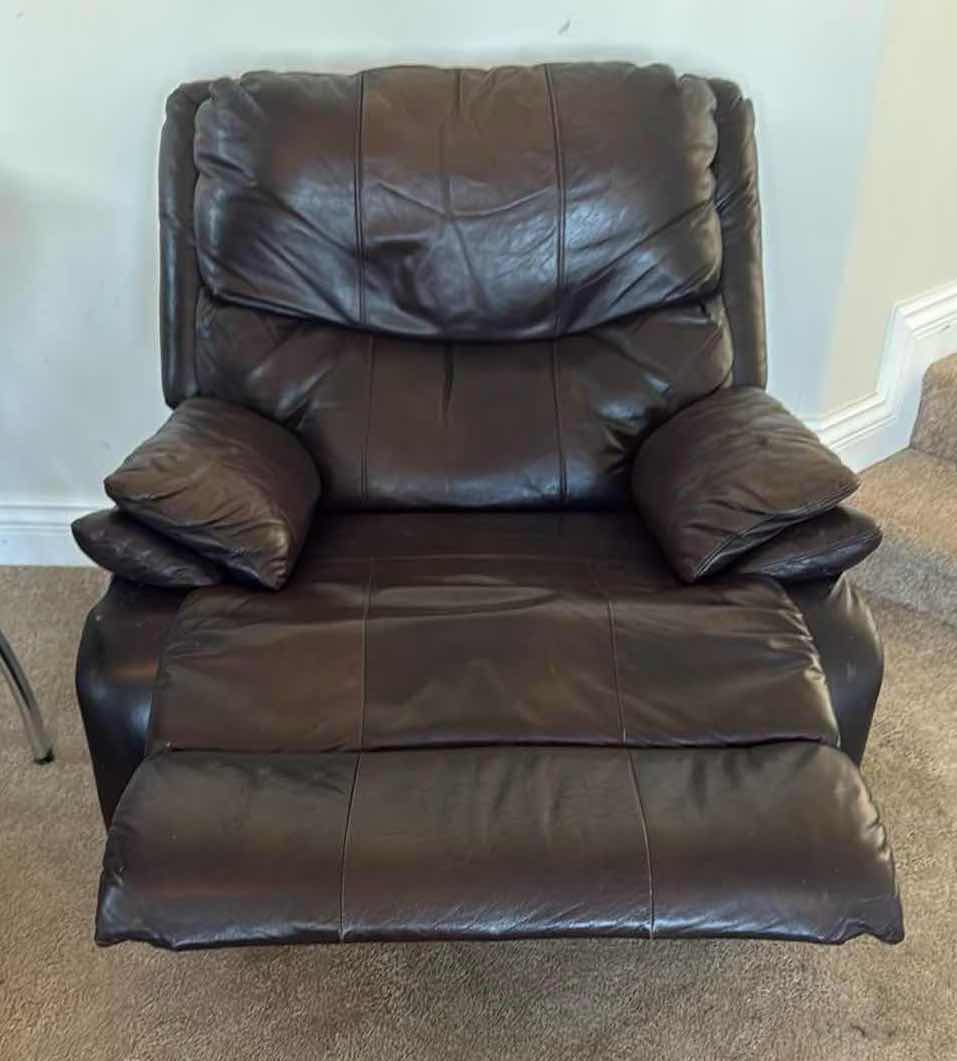 Photo 1 of DARK BROWN LEATHER ROCKER RECLINER CHAIR