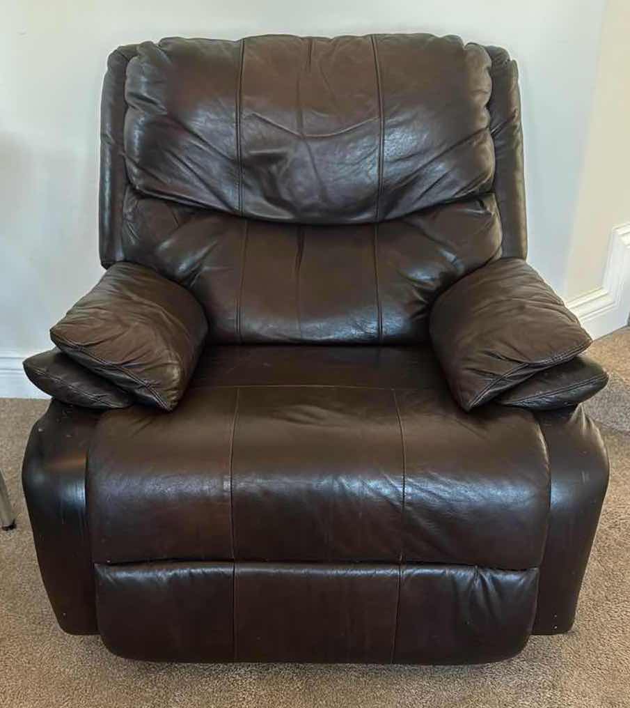 Photo 1 of DARK BROWN LEATHER ROCKER RECLINER CHAIR