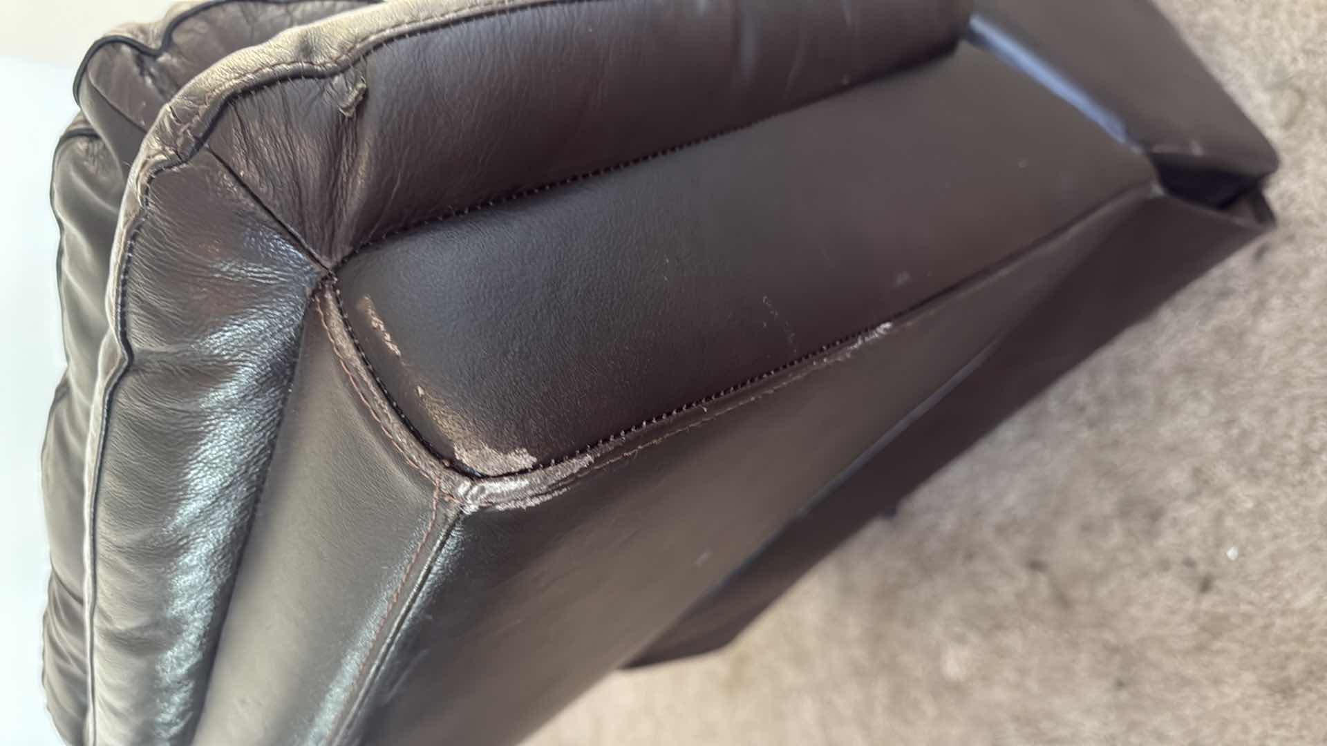 Photo 1 of DARK BROWN LEATHER ROCKER RECLINER CHAIR