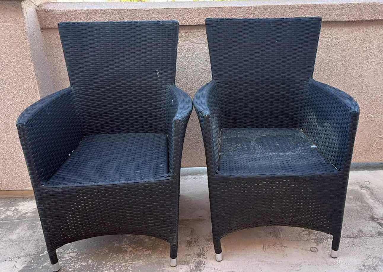 Photo 1 of 2-RATTAN PATIO ARM CHAIRS