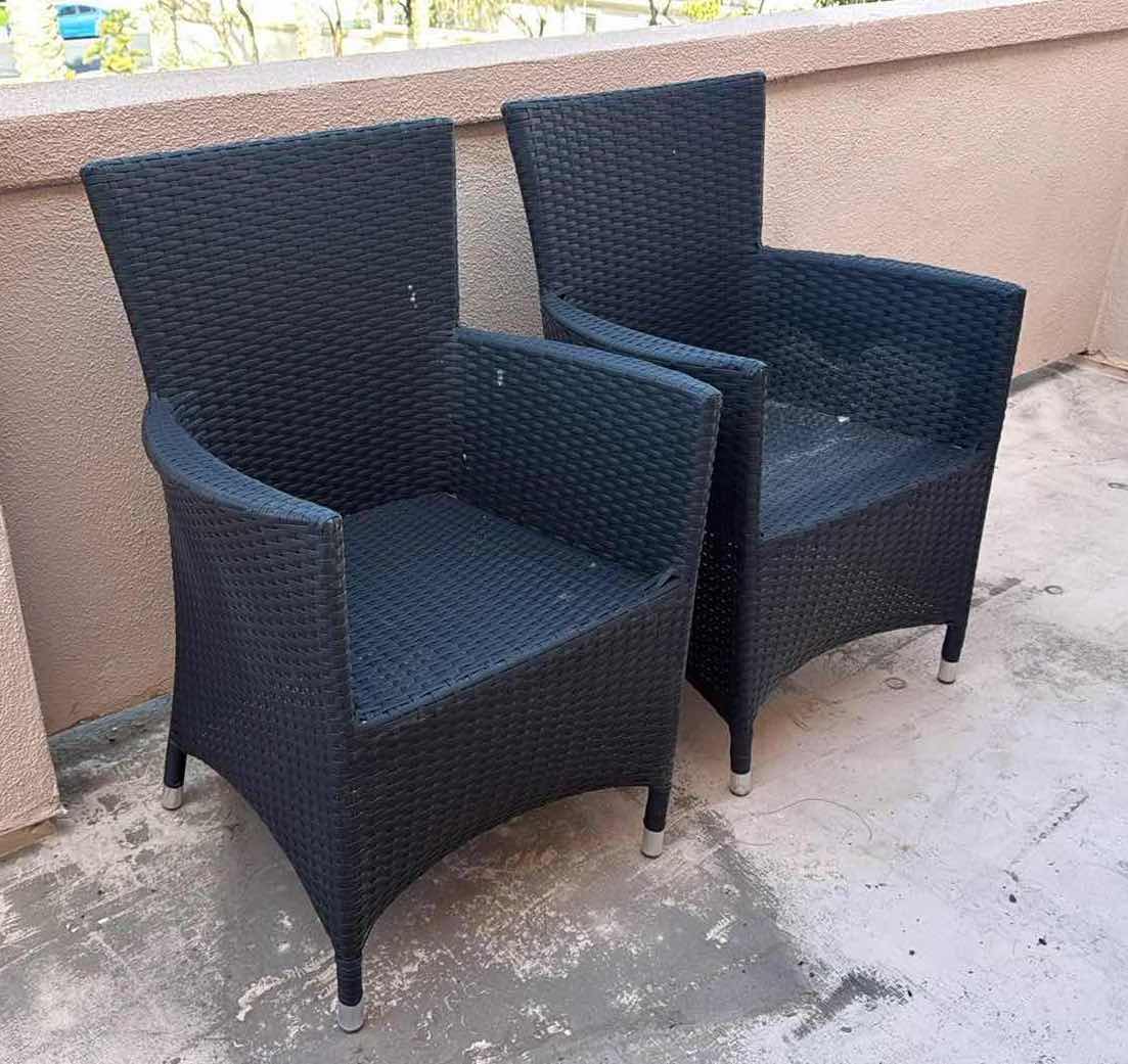 Photo 1 of 2-RATTAN PATIO ARM CHAIRS