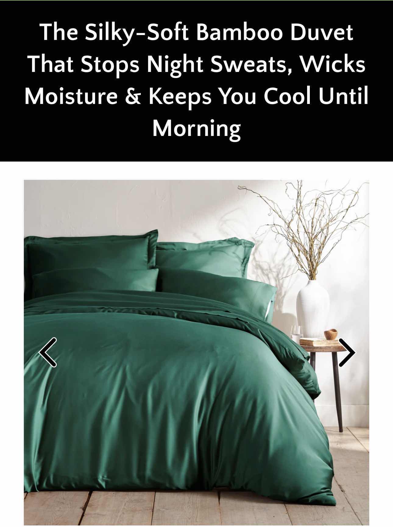 Photo 1 of BAMBOO IS BETTER BAMBOO DUVET COLLECTION FULL- QUEEN - 90” X 90” EMERALD GREEN