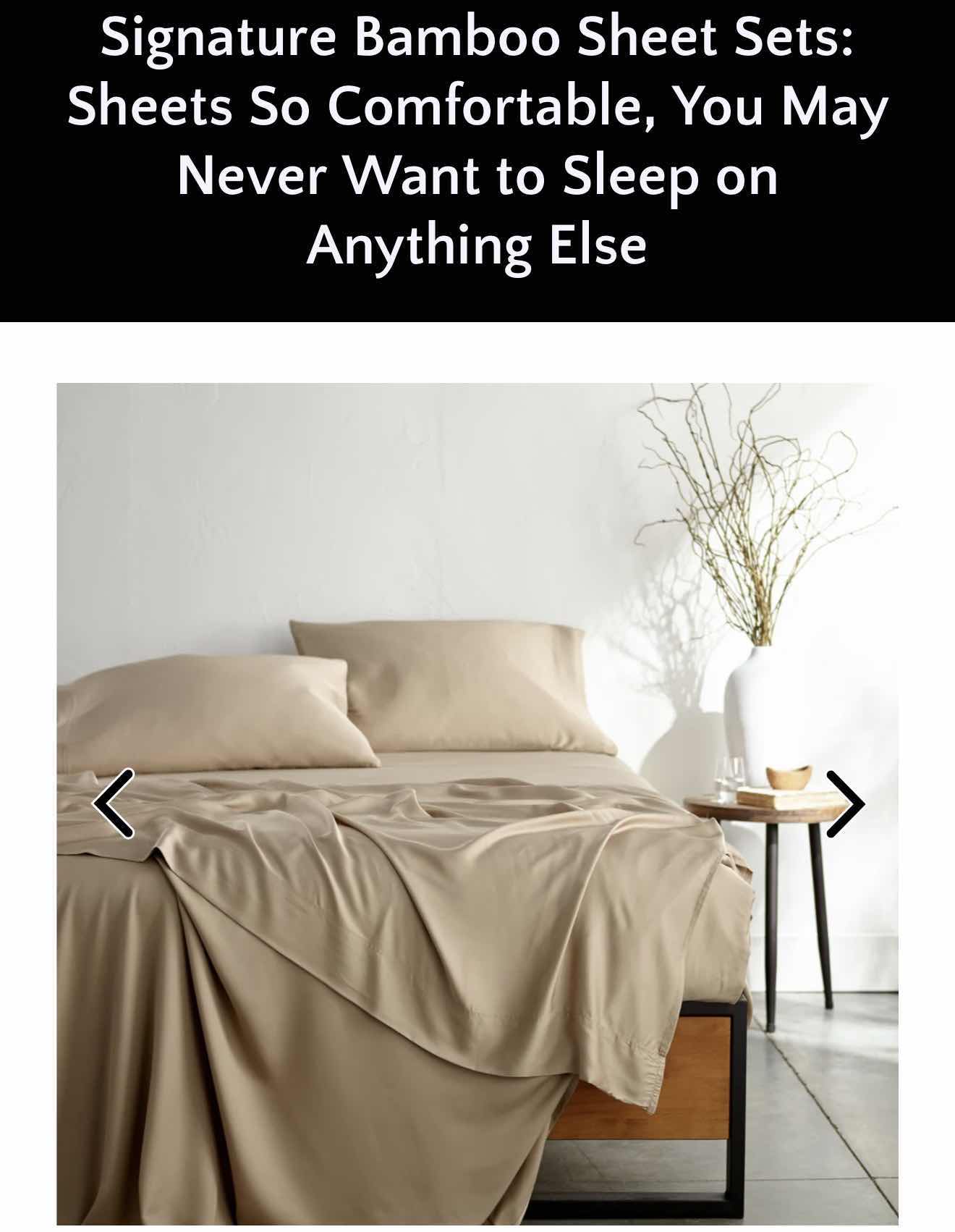 Photo 1 of BAMBOO IS BETTER SIGNATURE 100% BAMBOO QUEEN SHEET SET-IVORY