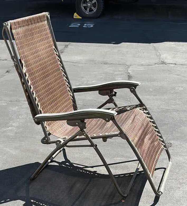 Photo 1 of FOLDABLE LAWN CHAIR BROWN  ADJUSTABLE