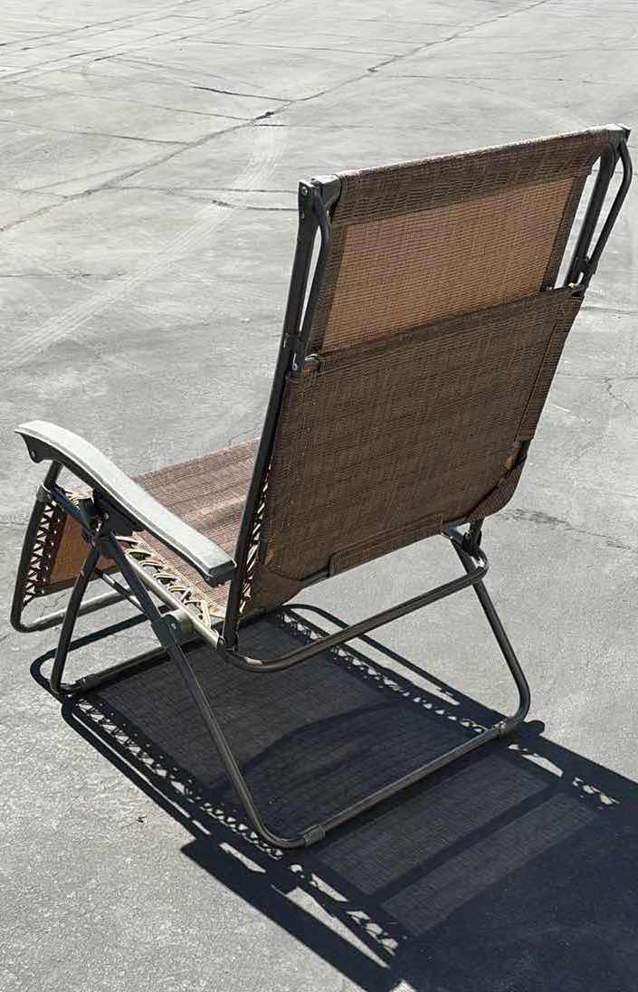 Photo 1 of FOLDABLE LAWN CHAIR BROWN  ADJUSTABLE