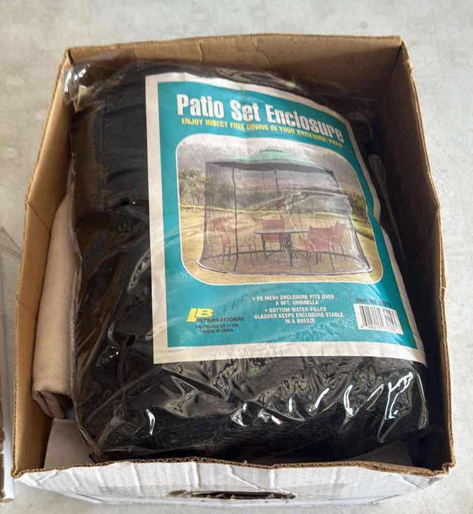Photo 1 of CONTENTS OF BOX- PATIO SET ENCLOSURES BLACK/TAN