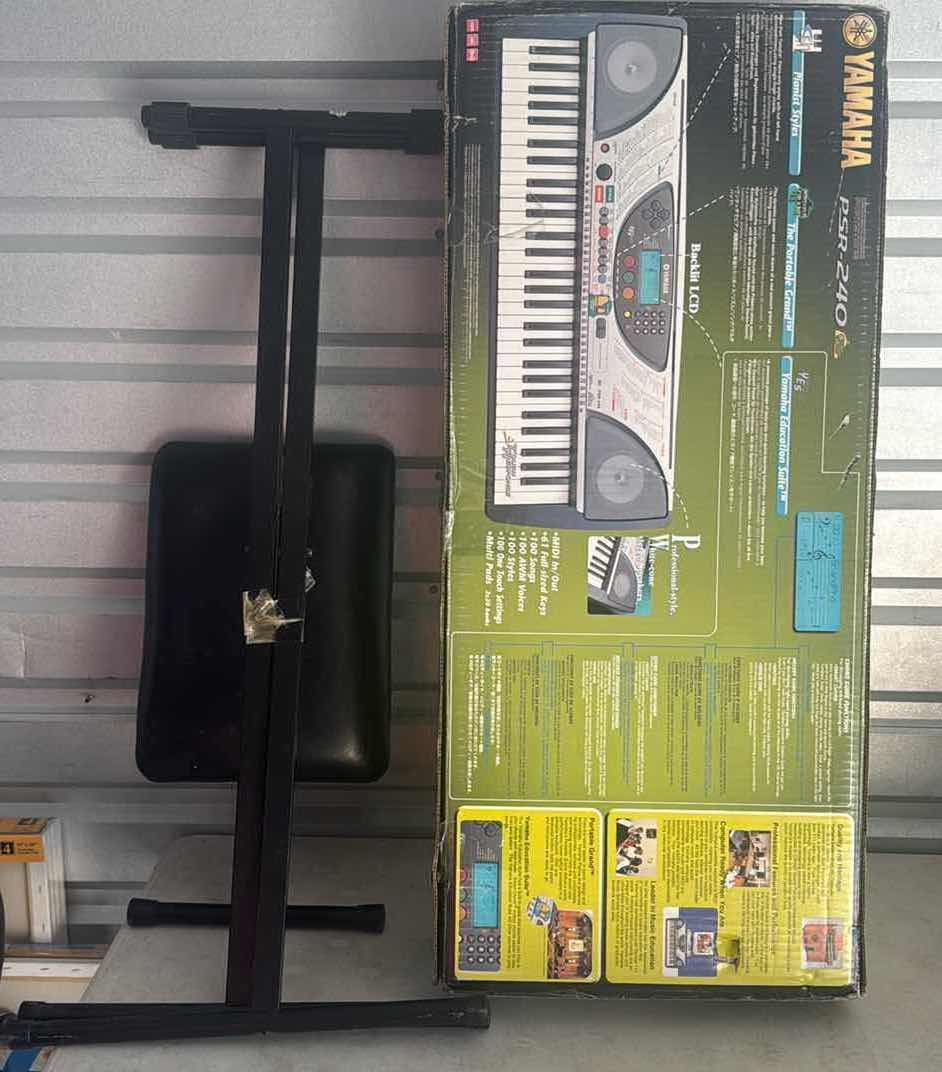 Photo 1 of NIB YAMAHA KEYBOARD WITH STAND AND STOOL