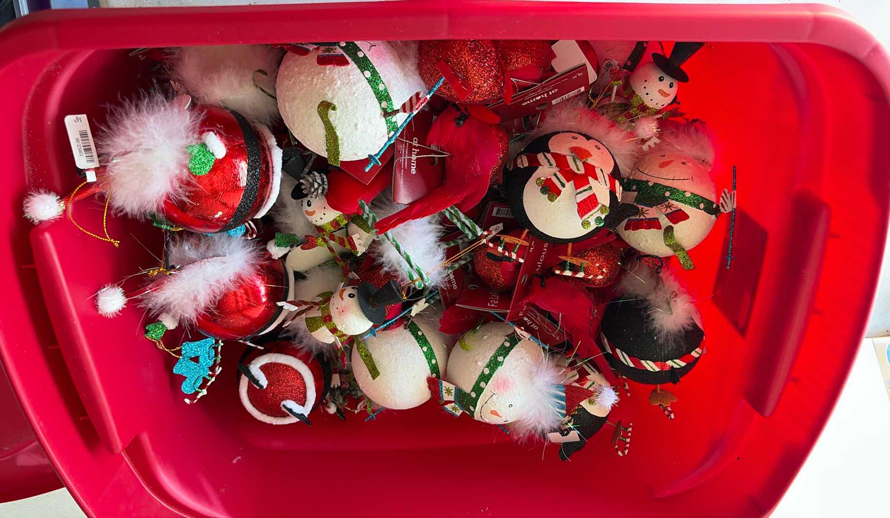Photo 1 of CONTENTS OF TOTE- HOLIDAY ORNAMENTS (TOTE INCLUDED)