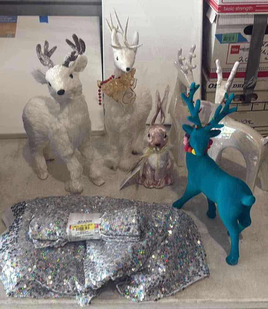 Photo 1 of CONTENTS OF TOTE-REINDEER/FABRIC