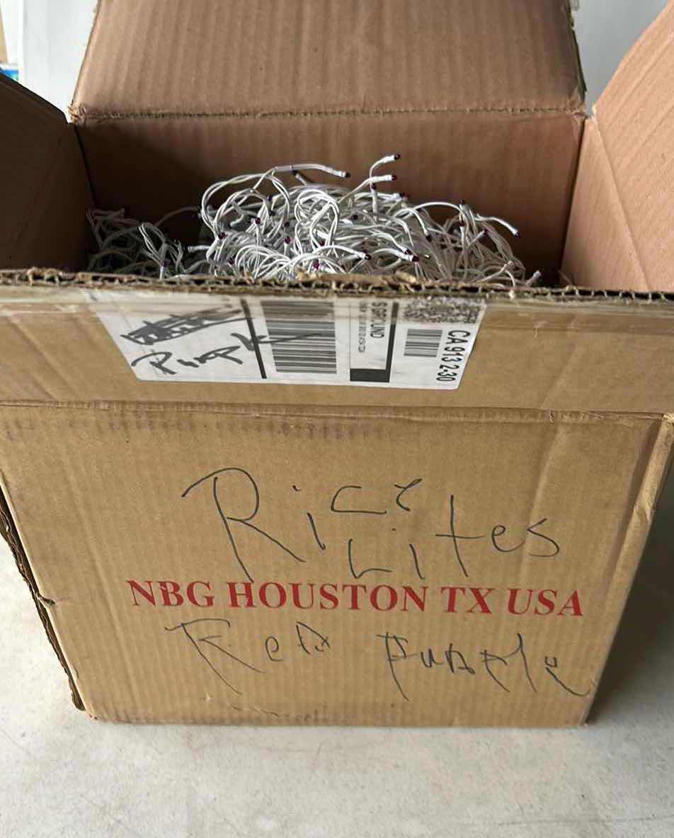 Photo 1 of BOX OF PURPLE RICE LIGHTS