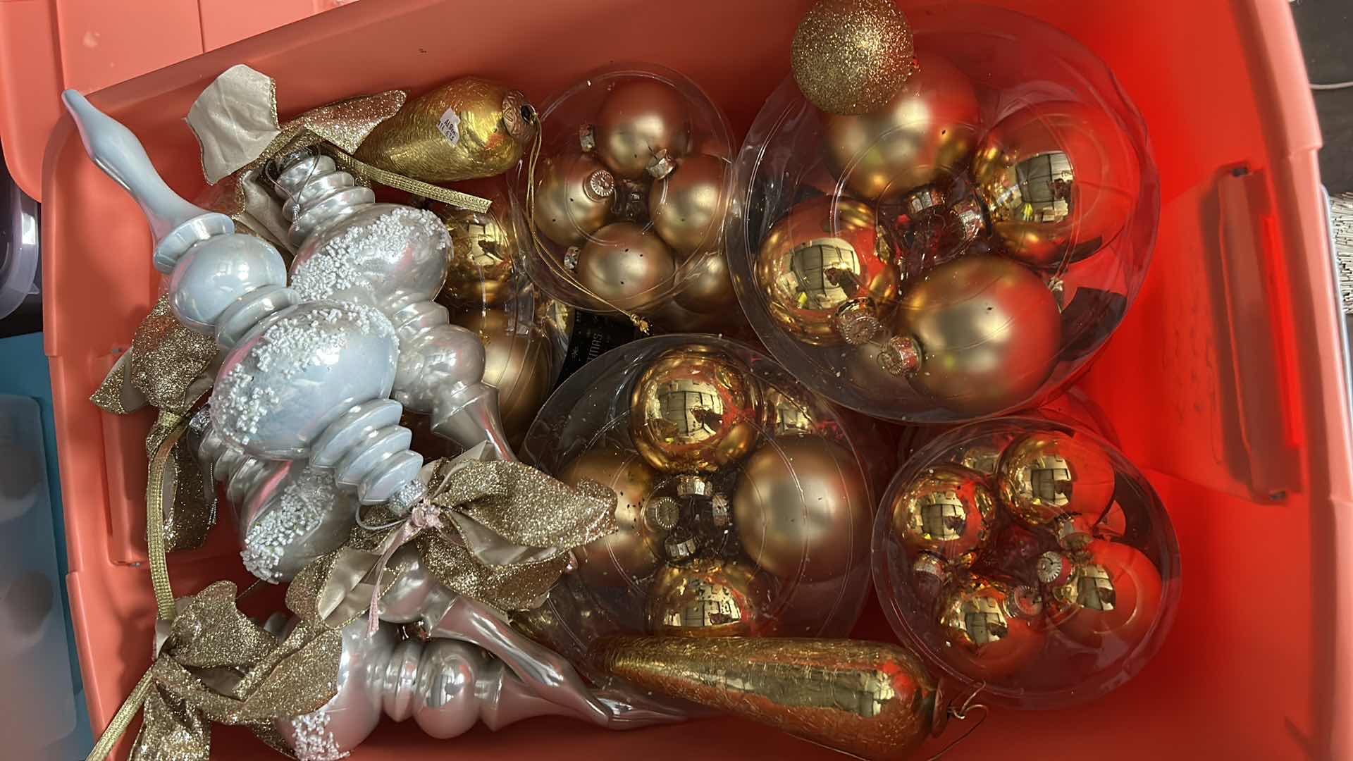 Photo 1 of CONTENTS OF TOTE-CHRISTMAS ORNAMENTS & DECOR (TOTE INCLUDED)