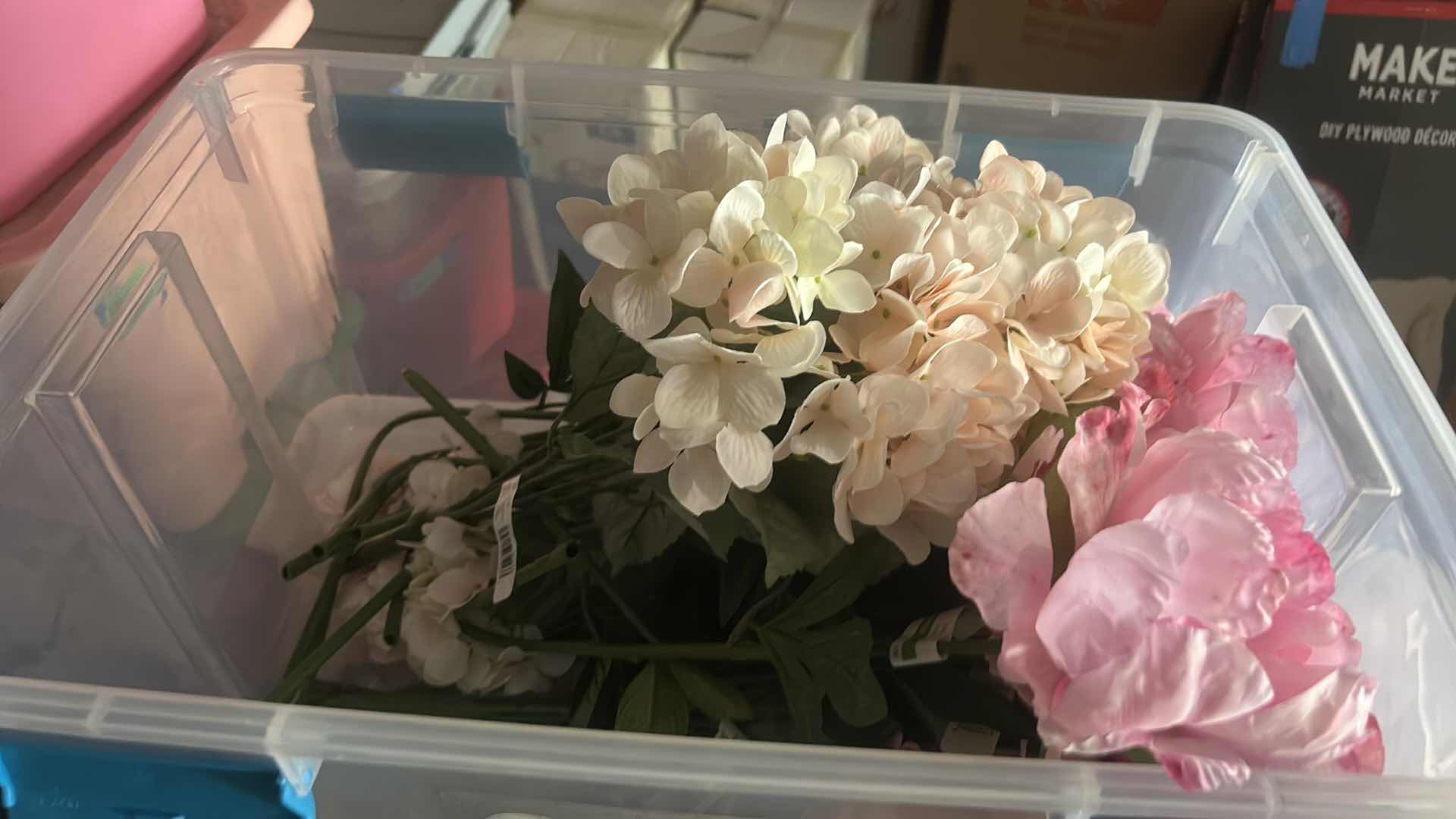 Photo 1 of TOTE WITH FAUX PINK AND IVORY FLOWERS