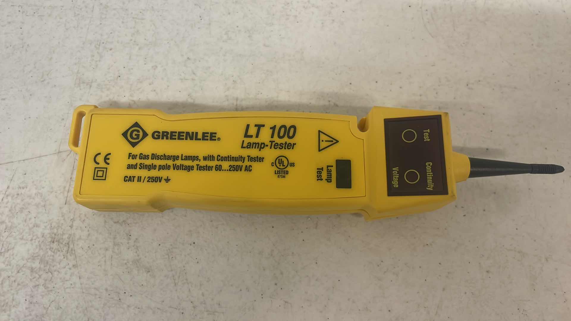 Photo 1 of GREENLEE LT-100 60 TO 250VAC CIRCUIT LAMP TESTER