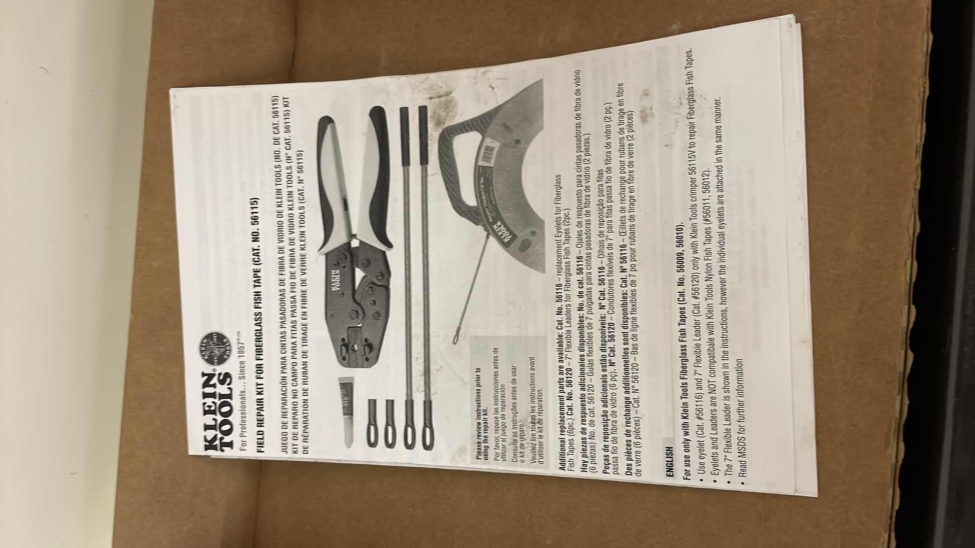 Photo 1 of KLEIN TOOLS 
FIELD REPAIR KIT FOR FIBERGLASS FISH TAPE (CAT. NO. 56115)